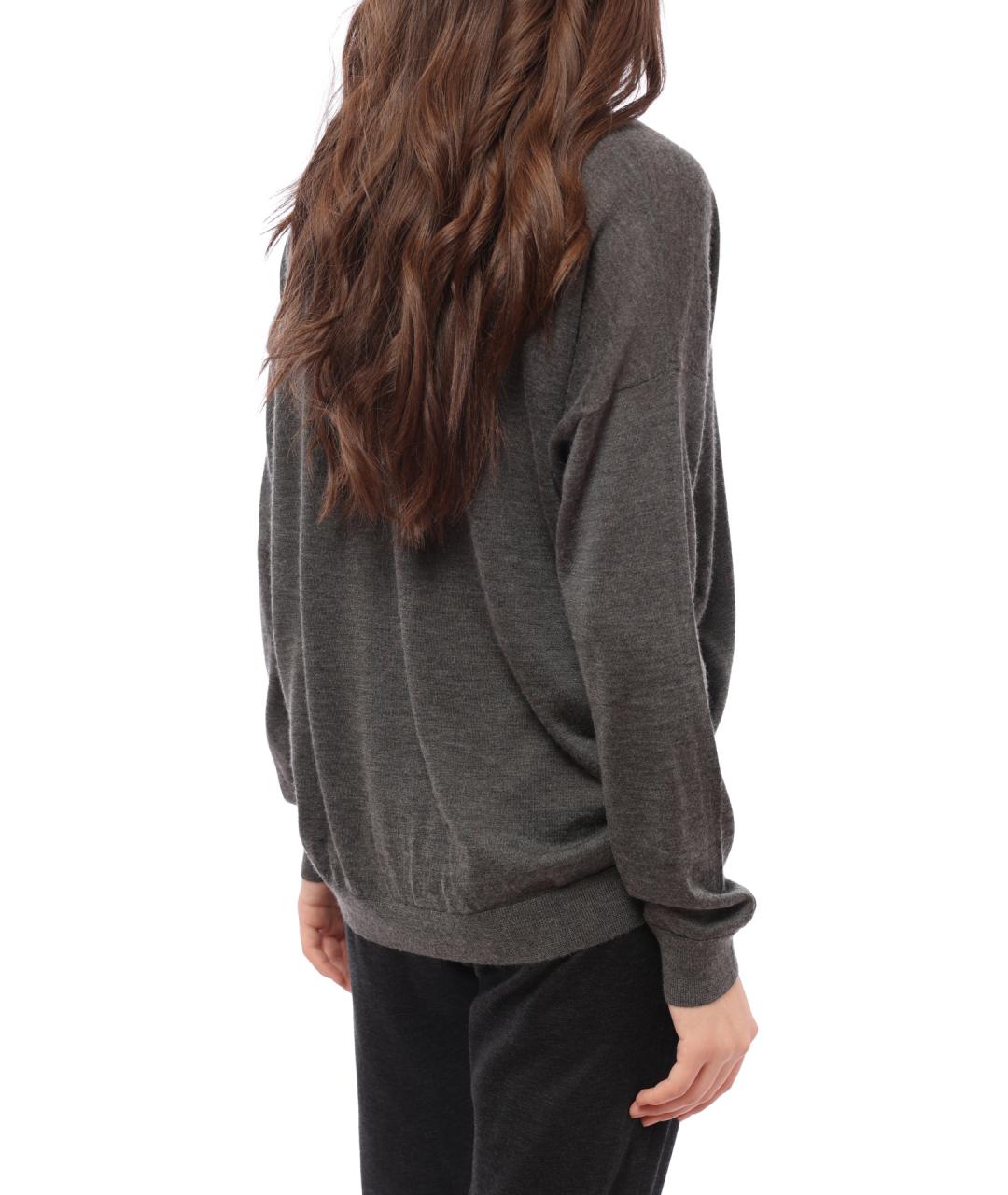 BRUNELLO CUCINELLI Серый кашемировый джемпер / свитер, фото 2