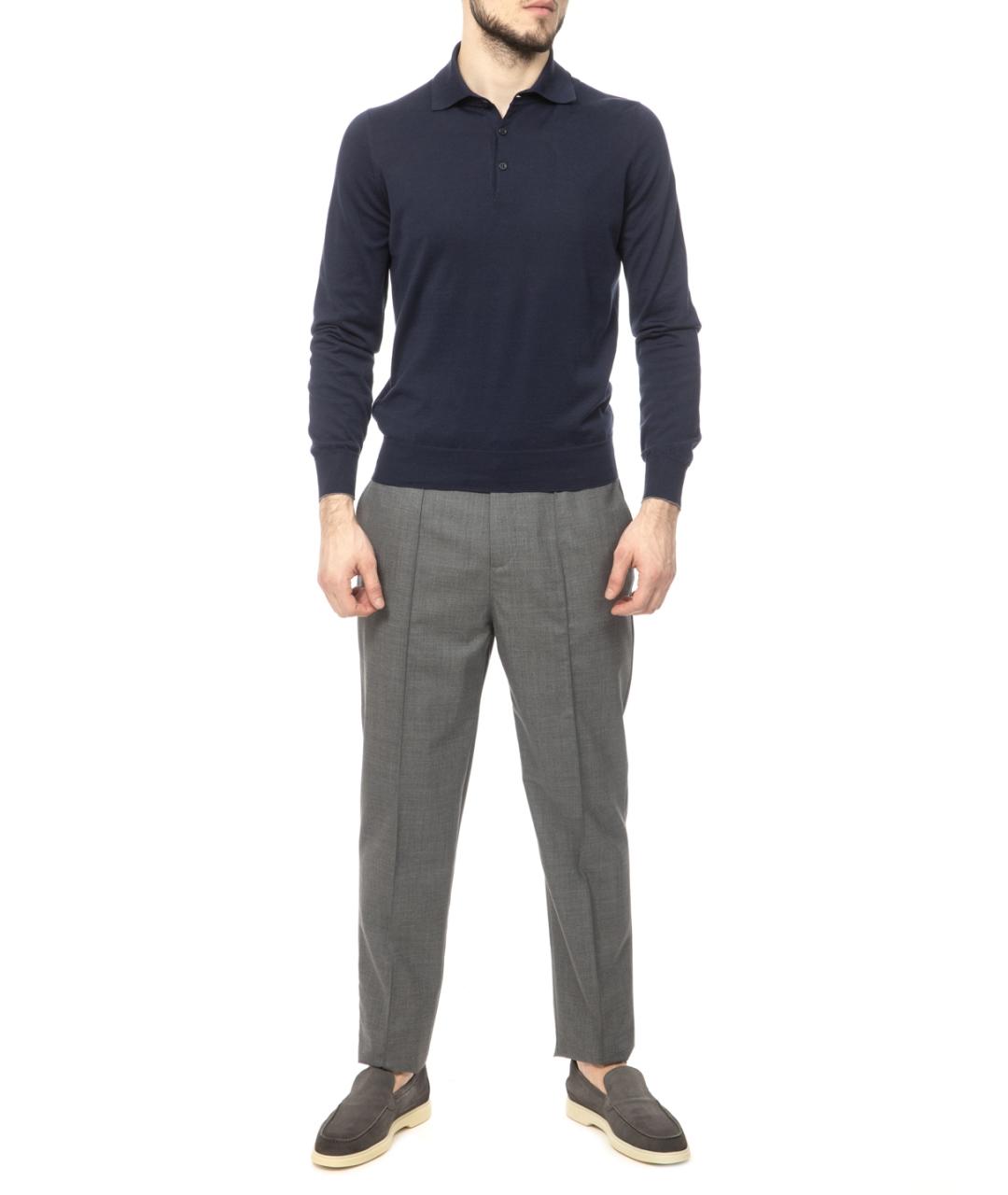 BRUNELLO CUCINELLI Темно-синий хлопковый джемпер / свитер, фото 2