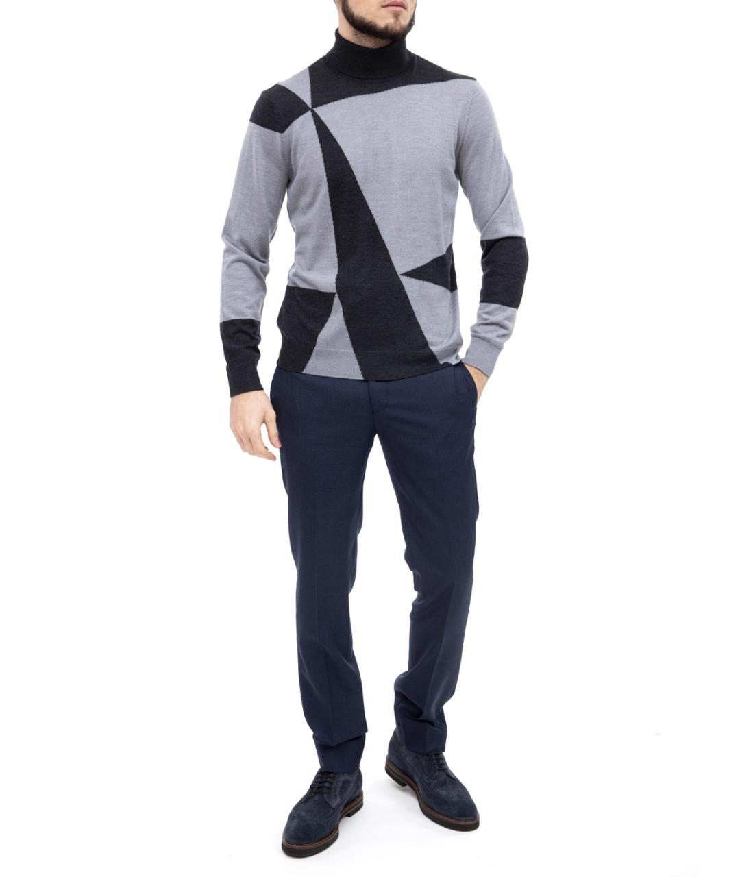 EMPORIO ARMANI Серый шерстяной джемпер / свитер, фото 4