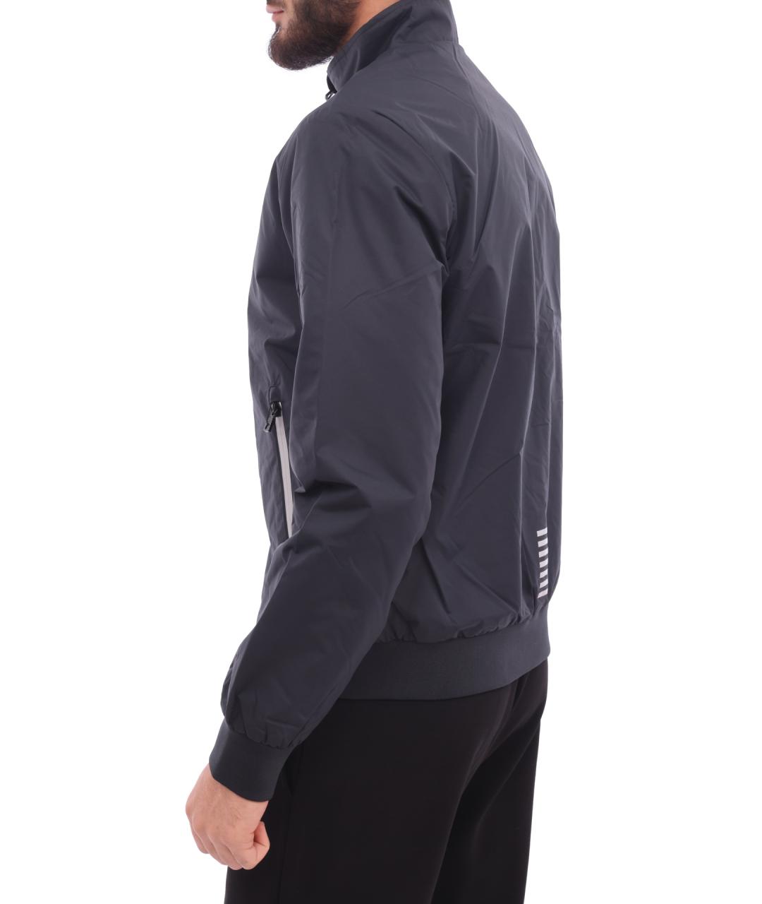 EA7 Синяя полиамидовая куртка, фото 5