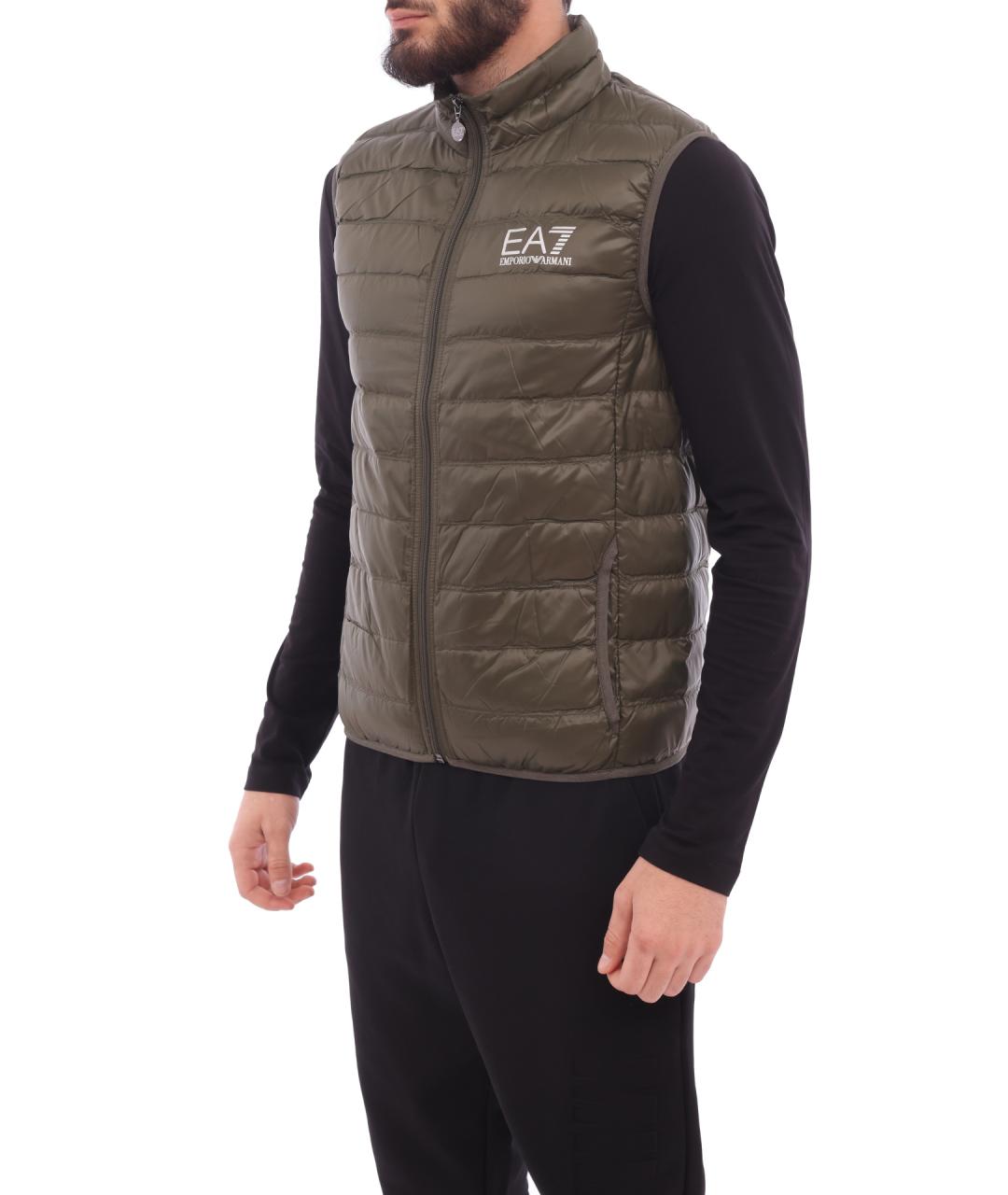 EA7 Зеленый полиамидовый жилет, фото 3