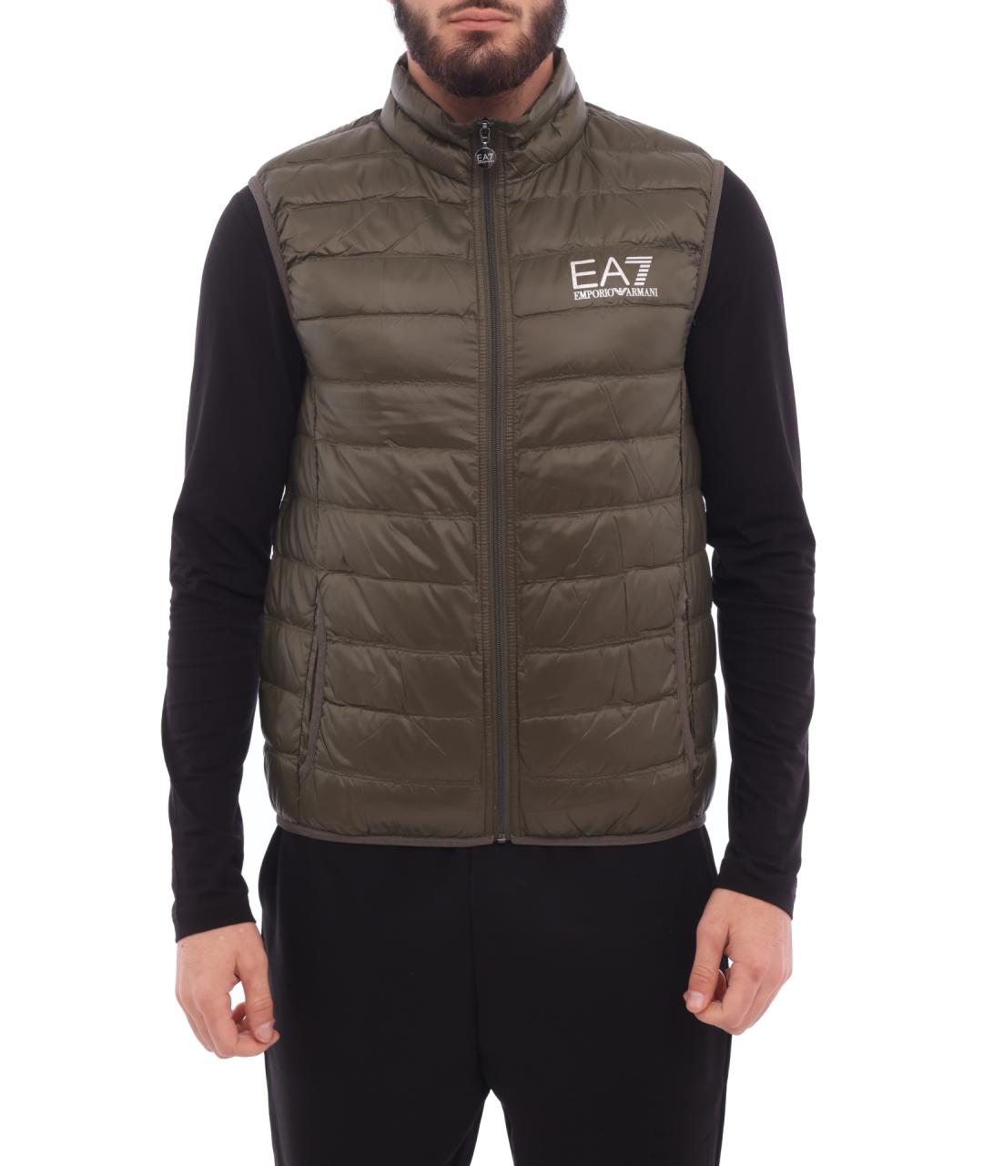 EA7 Зеленый полиамидовый жилет, фото 1