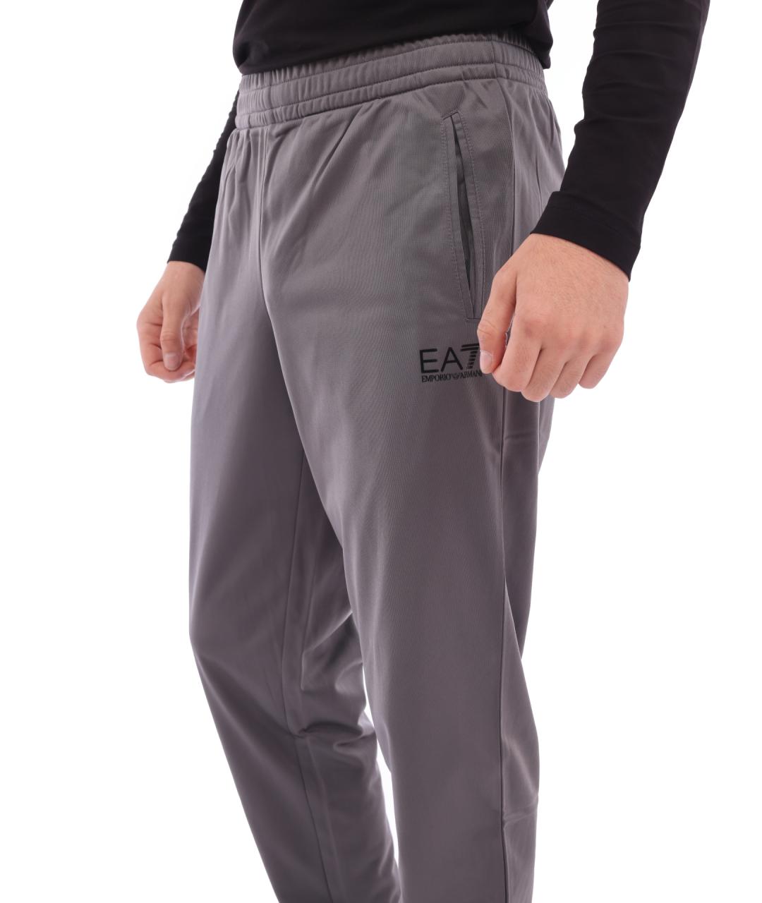 EA7 Серый полиэстеровый спортивный костюм, фото 4