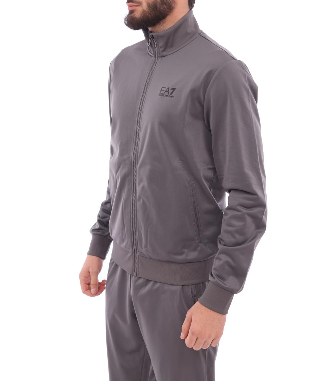 EA7 Серый полиэстеровый спортивный костюм, фото 8