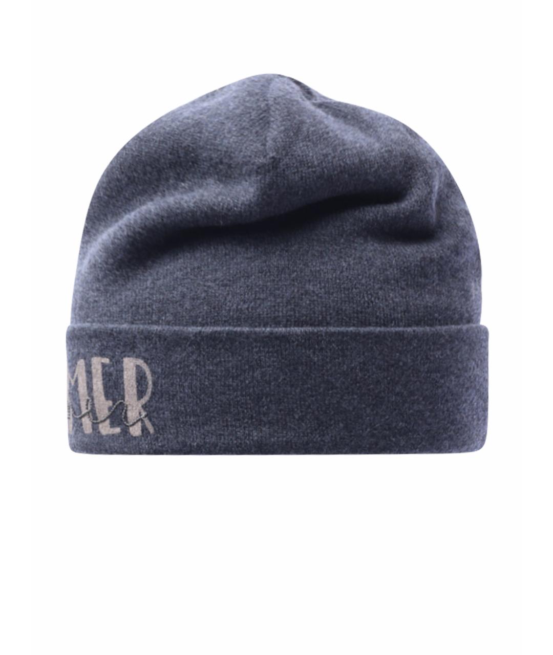 BRUNELLO CUCINELLI Синяя кашемировая шапка, фото 1