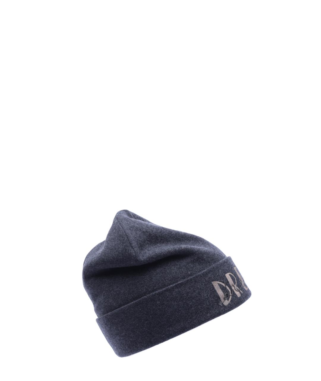 BRUNELLO CUCINELLI Синяя кашемировая шапка, фото 2