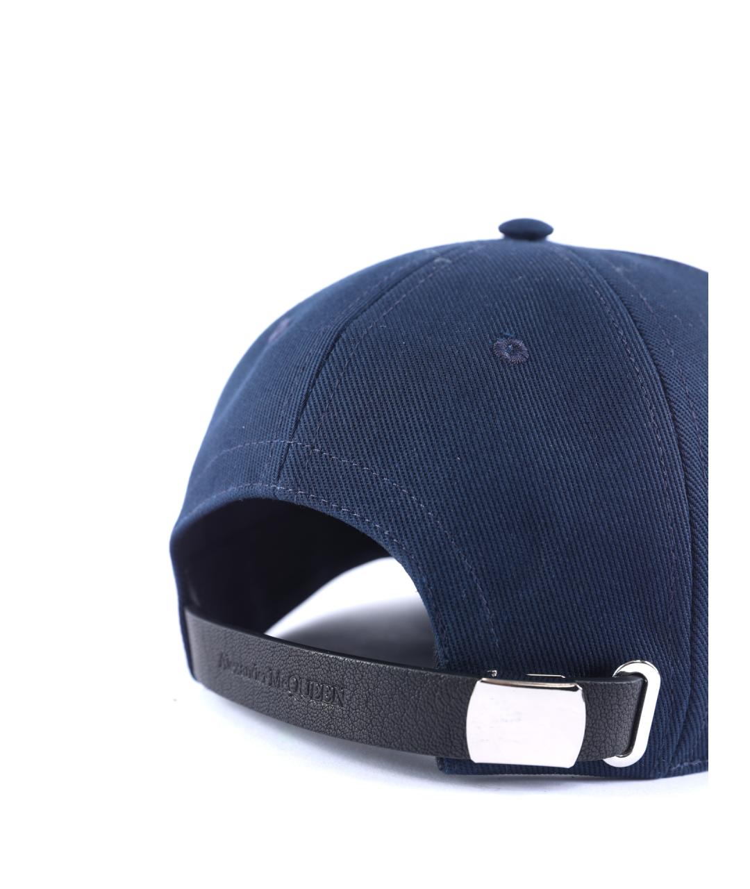 ALEXANDER MCQUEEN Темно-синяя хлопковая кепка/бейсболка, фото 5