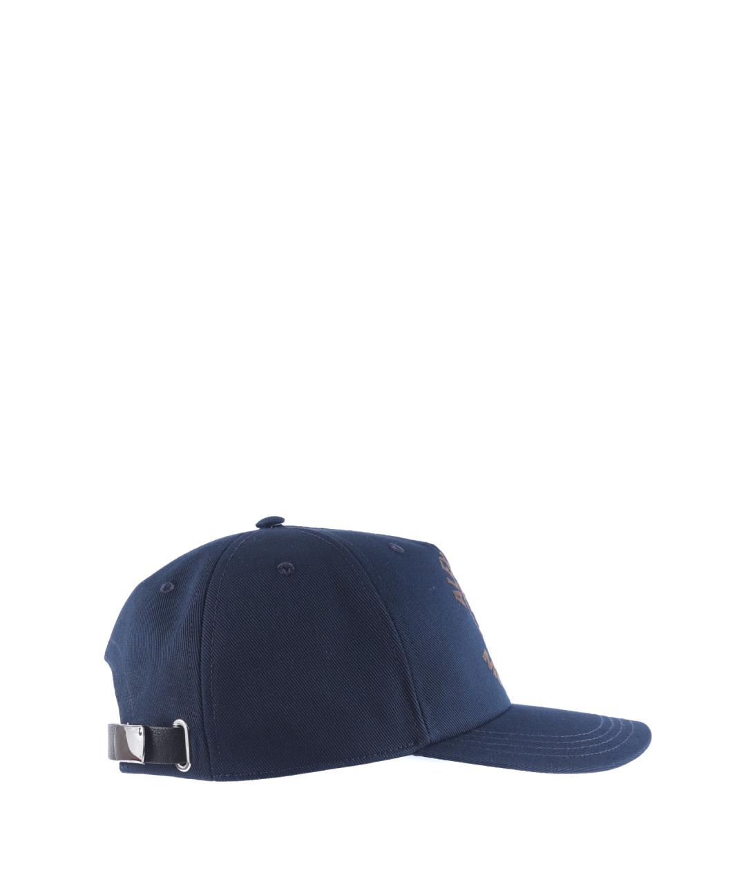ALEXANDER MCQUEEN Темно-синяя хлопковая кепка/бейсболка, фото 2