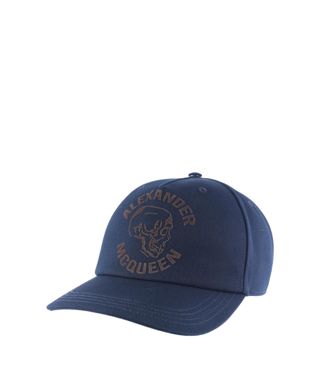 ALEXANDER MCQUEEN Темно-синяя хлопковая кепка/бейсболка, фото 1