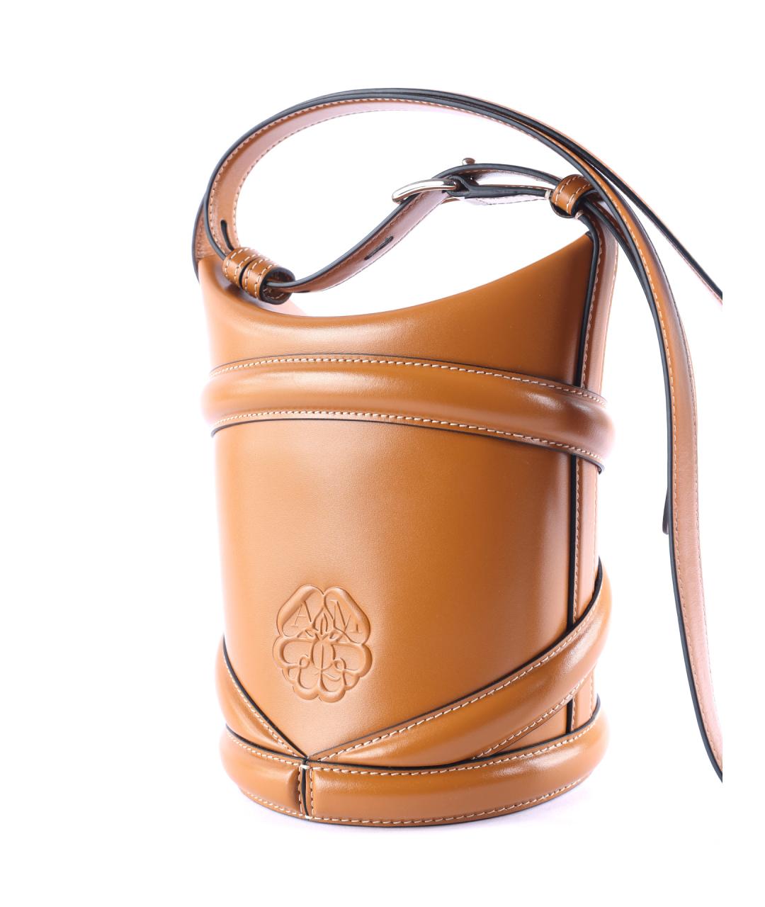 ALEXANDER MCQUEEN Коричневая кожаная сумка через плечо, фото 4