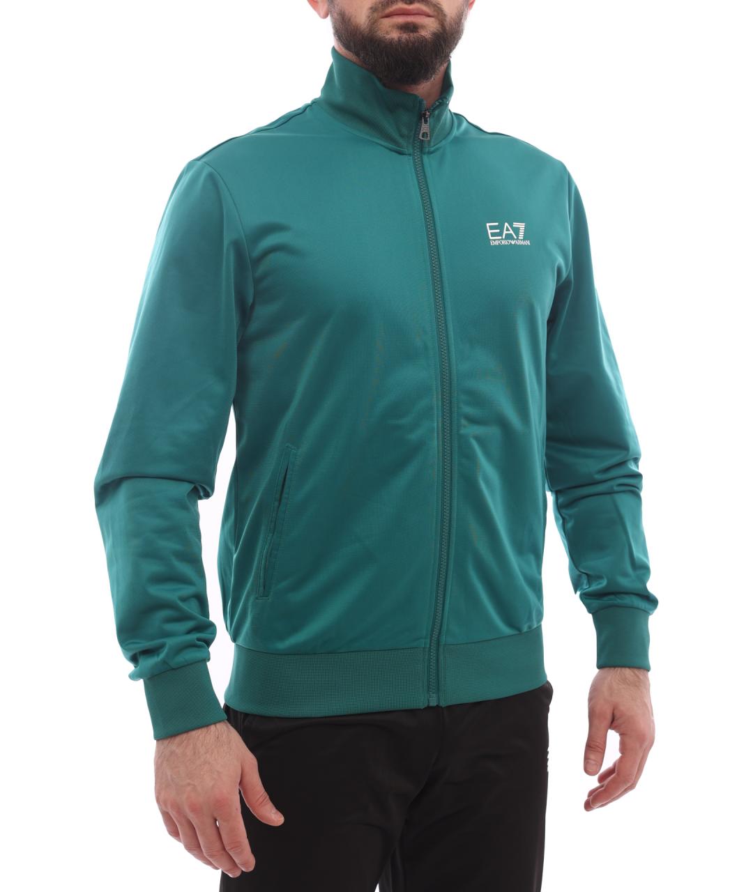 EA7 Черный полиэстеровый спортивный костюм, фото 9