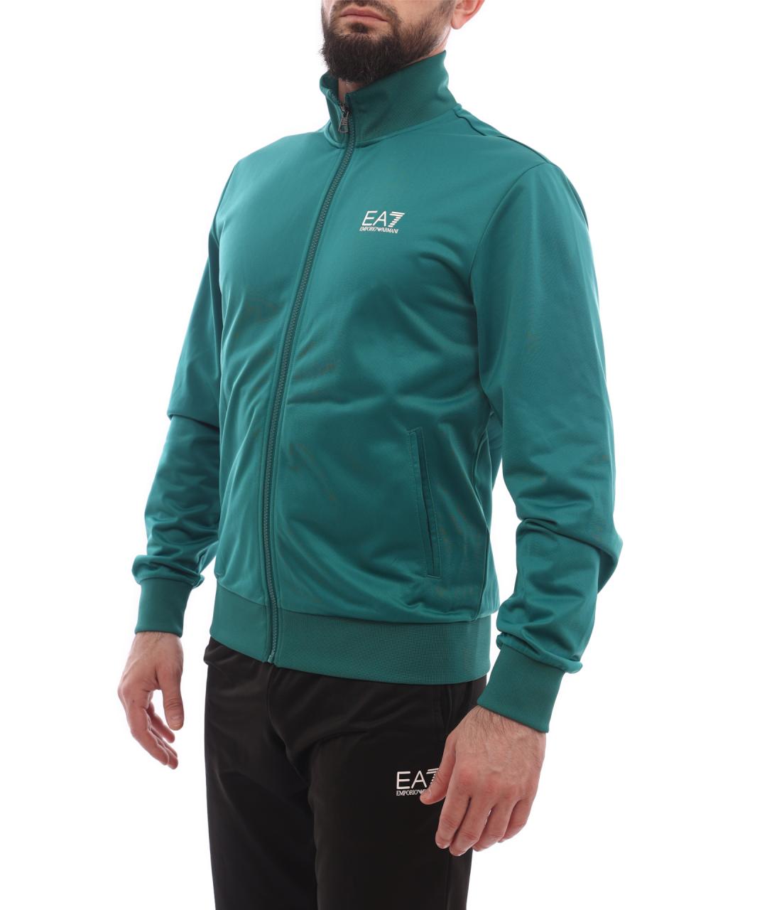 EA7 Черный полиэстеровый спортивный костюм, фото 8