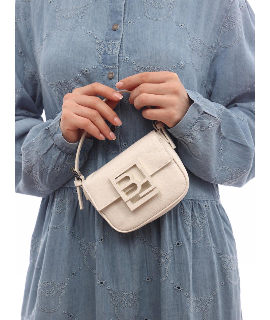 BY FAR Белая кожаная сумка с короткими ручками, фото 2