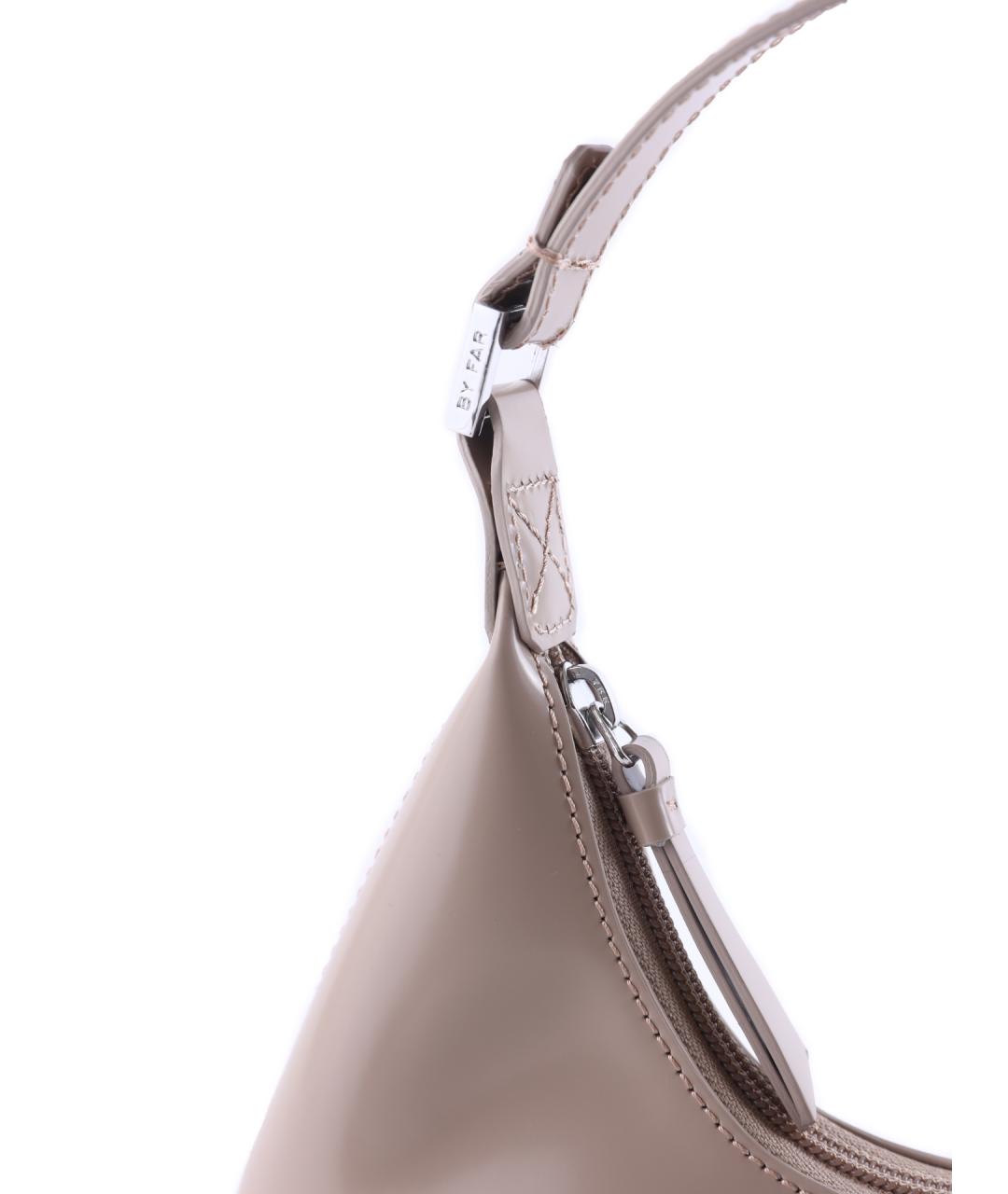 BY FAR Бежевая кожаная сумка с короткими ручками, фото 3