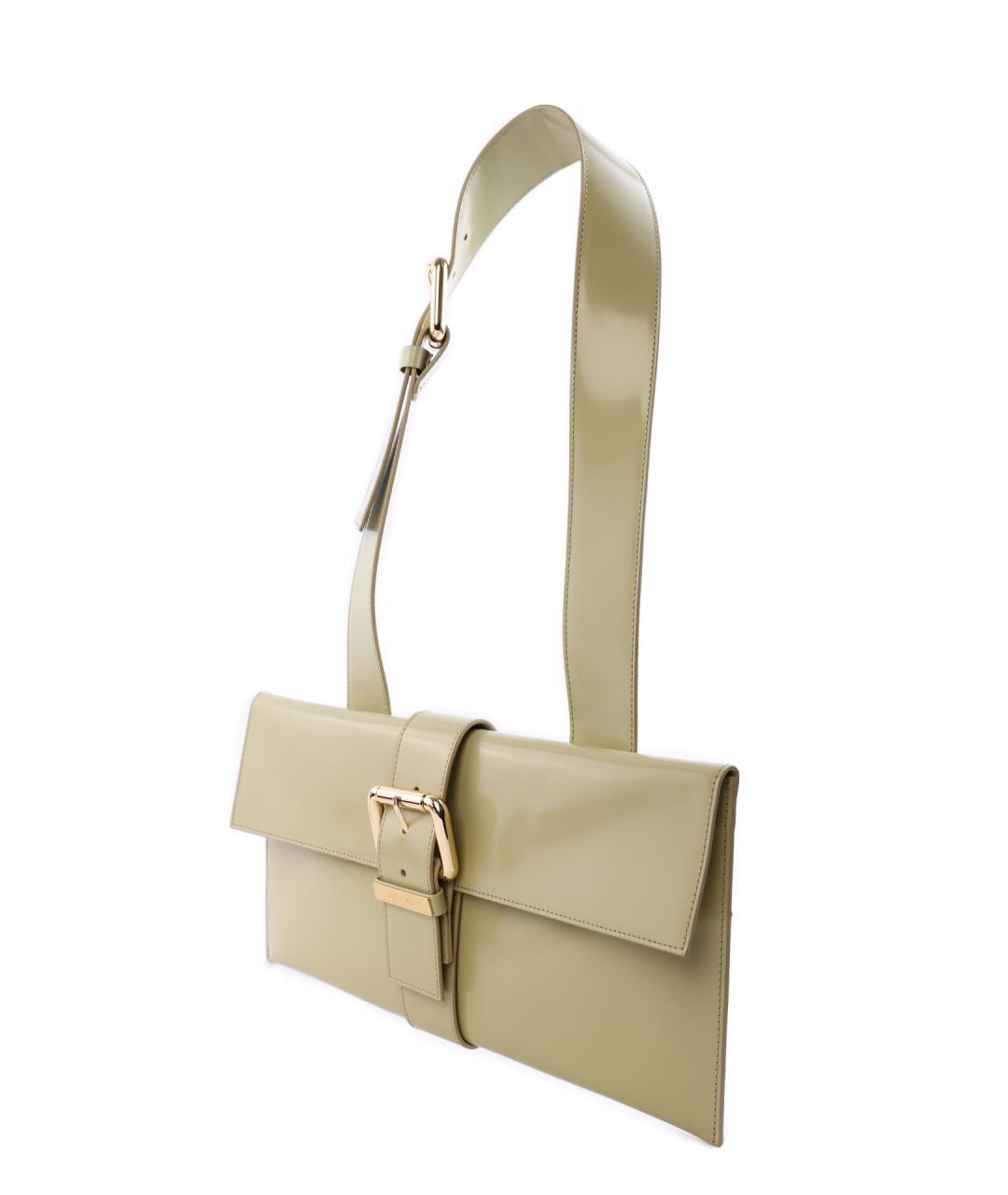 BY FAR Зеленая кожаная сумка через плечо, фото 2