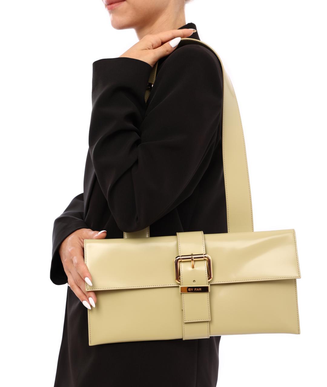 BY FAR Зеленая кожаная сумка через плечо, фото 5