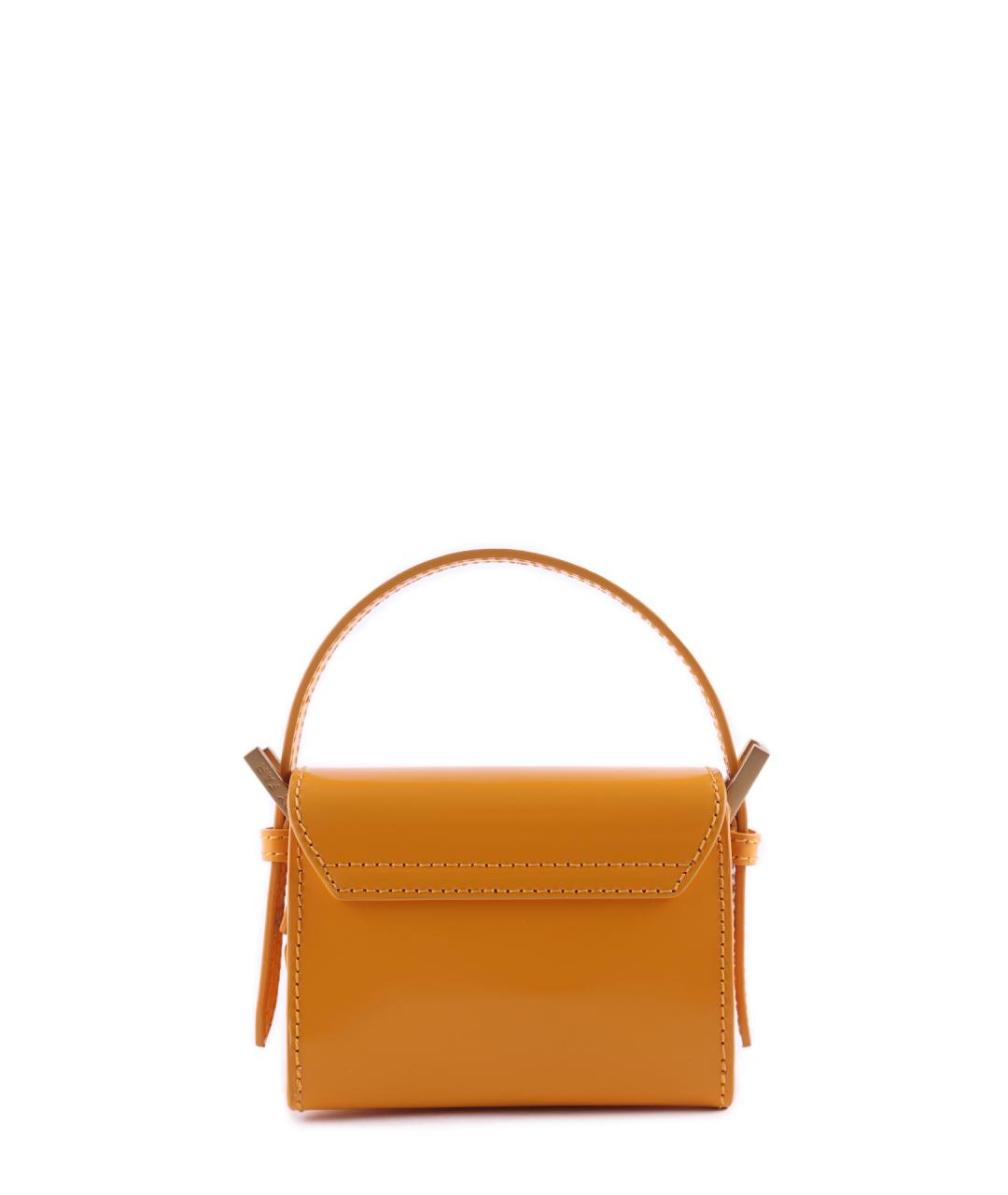 BY FAR Оранжевая кожаная сумка через плечо, фото 3