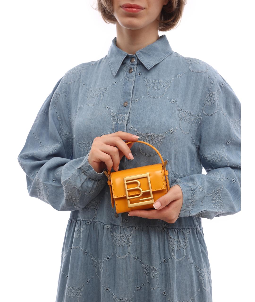 BY FAR Оранжевая кожаная сумка через плечо, фото 5