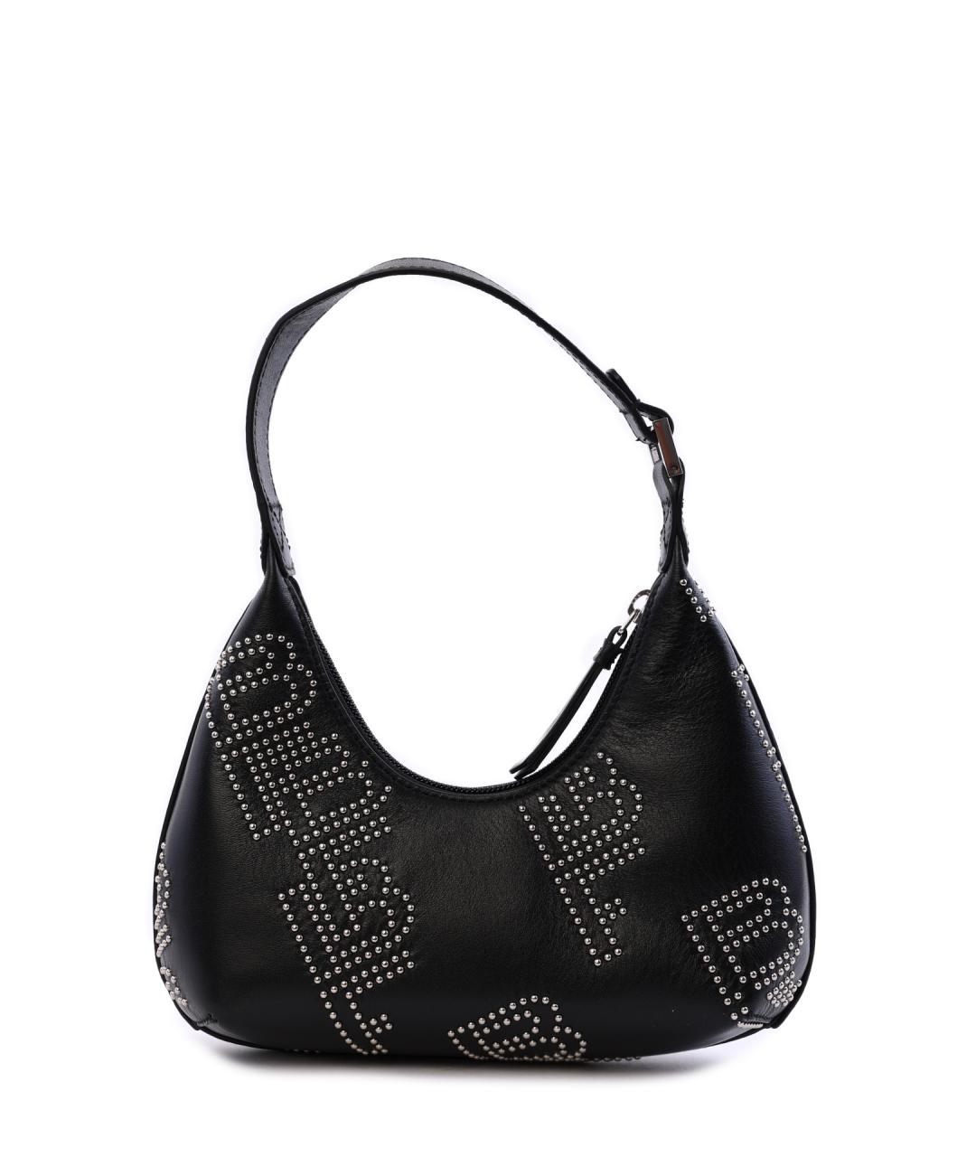 BY FAR Черная кожаная сумка через плечо, фото 3