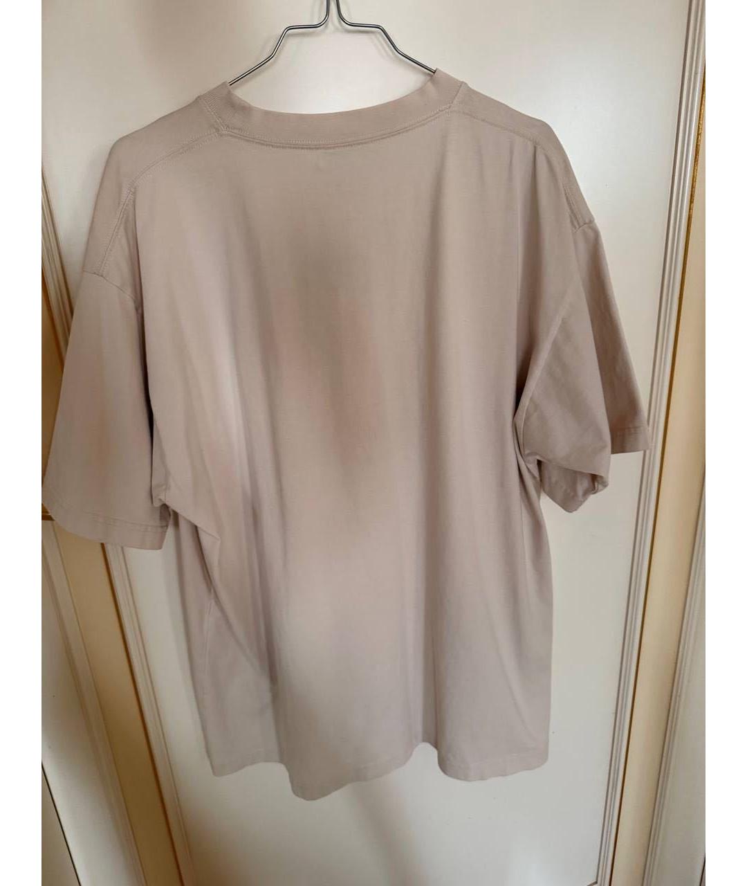 BALENCIAGA Бежевая хлопковая футболка, фото 2