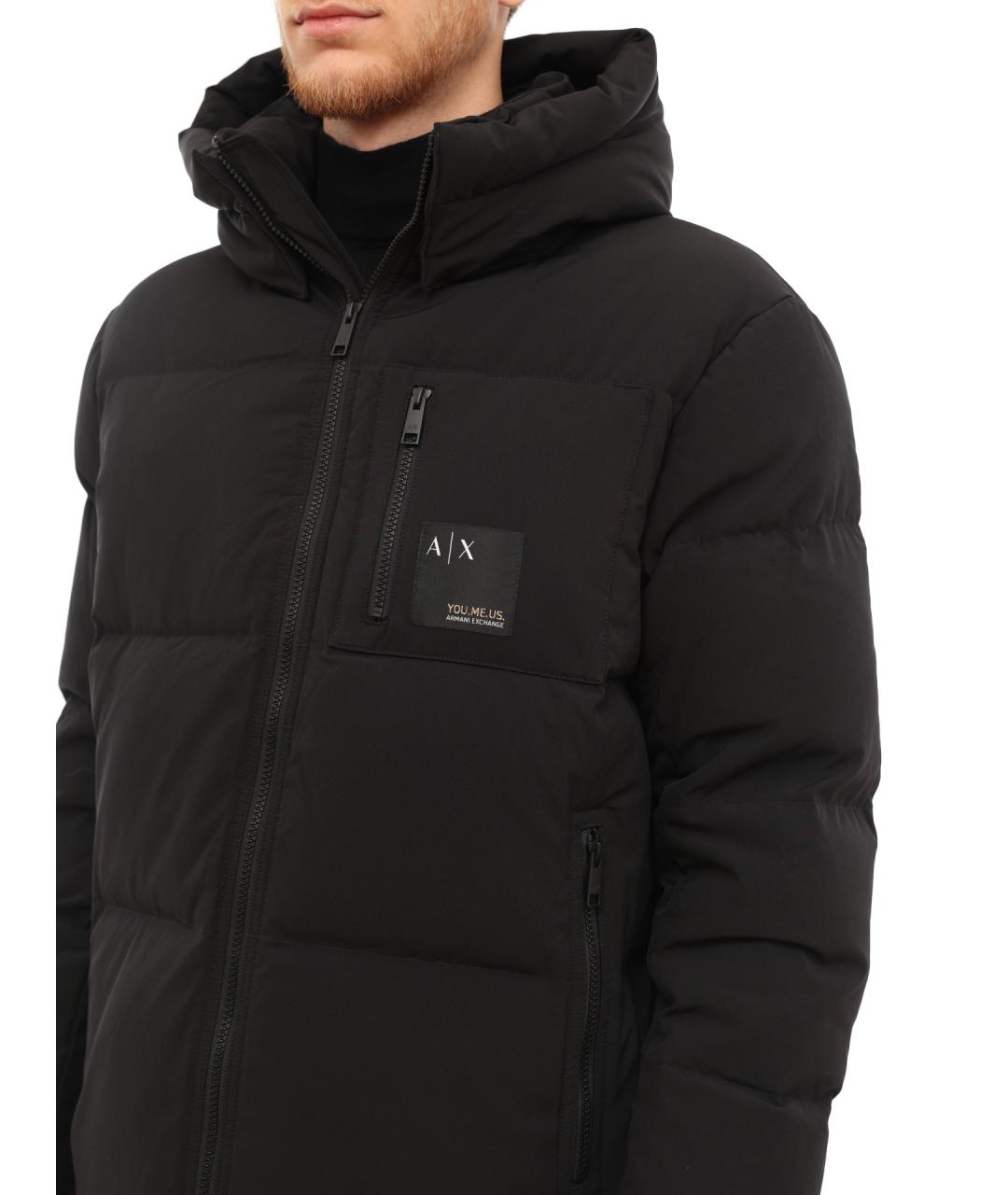 ARMANI EXCHANGE Черный полиэстеровый пуховик, фото 4