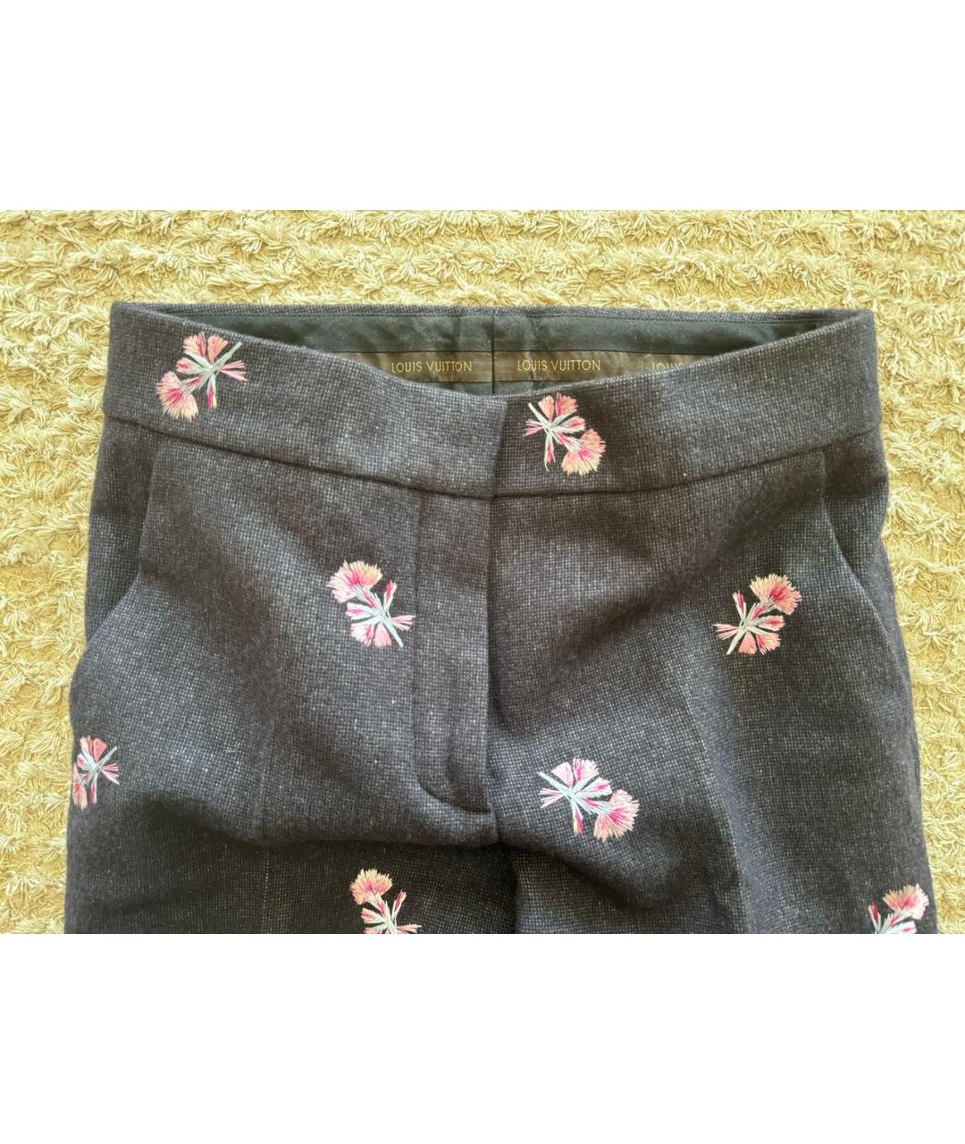 LOUIS VUITTON Синие шерстяные брюки узкие, фото 3