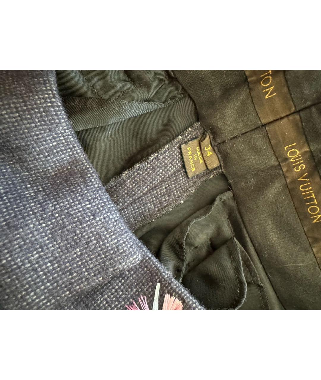 LOUIS VUITTON Синие шерстяные брюки узкие, фото 6