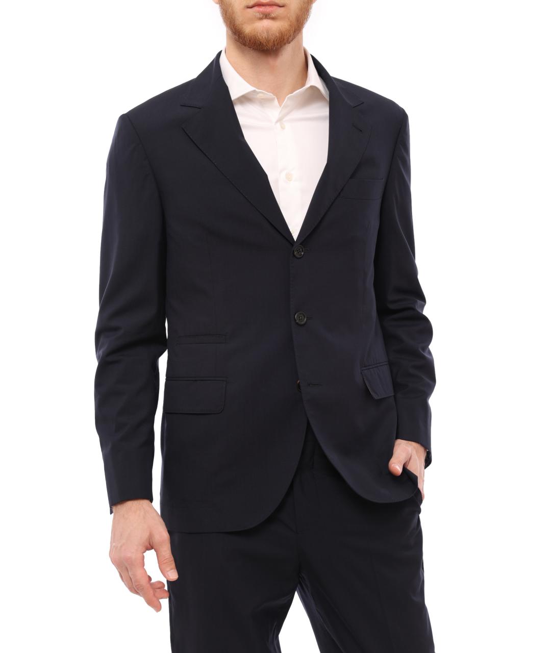 BRUNELLO CUCINELLI Темно-синий классический костюм, фото 4