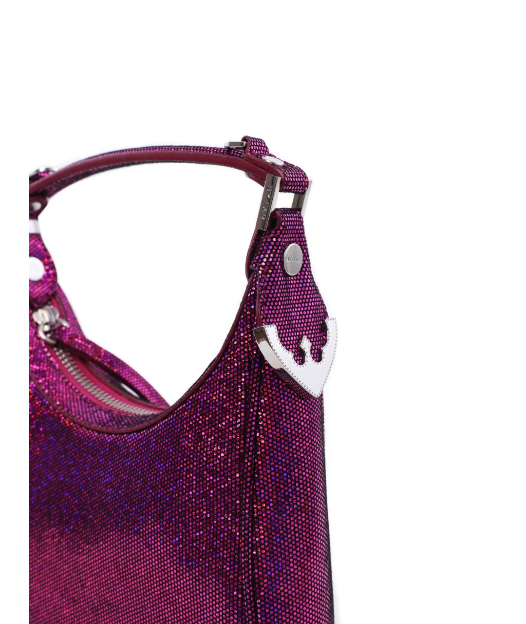 BY FAR Фуксия кожаная сумка с короткими ручками, фото 5