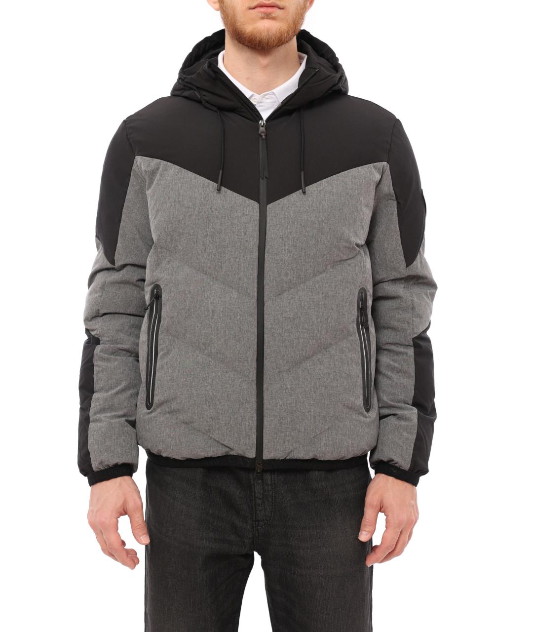 EA7 Серый полиэстеровый пуховик, фото 1