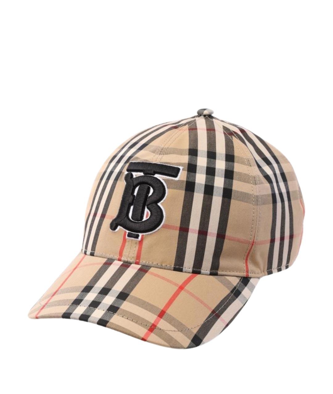 BURBERRY Бежевая хлопковая кепка/бейсболка, фото 1
