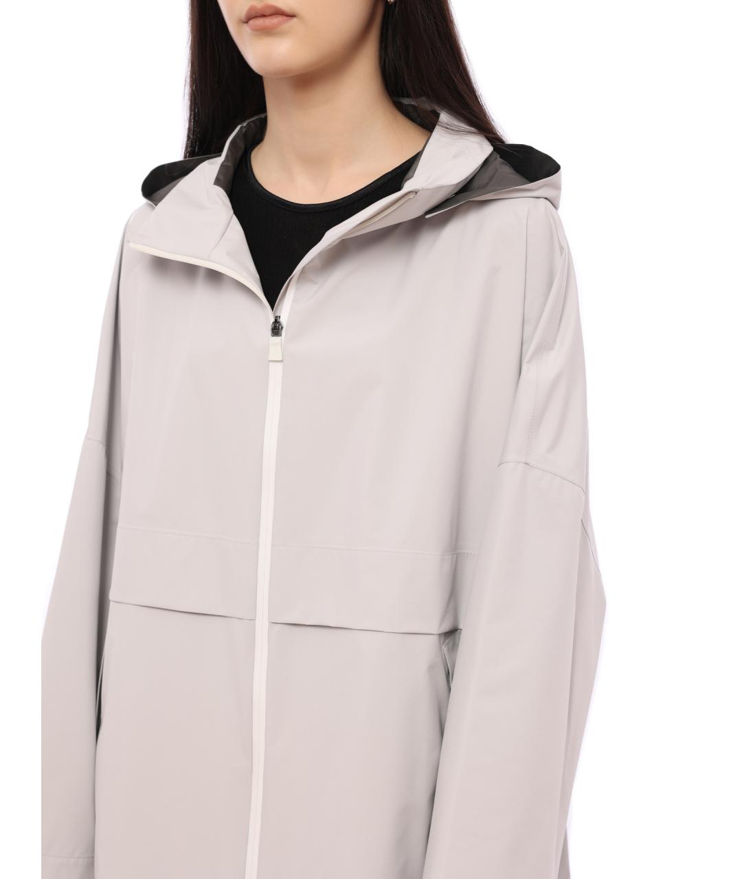 HERNO Серый полиамидовый тренч/плащ, фото 5