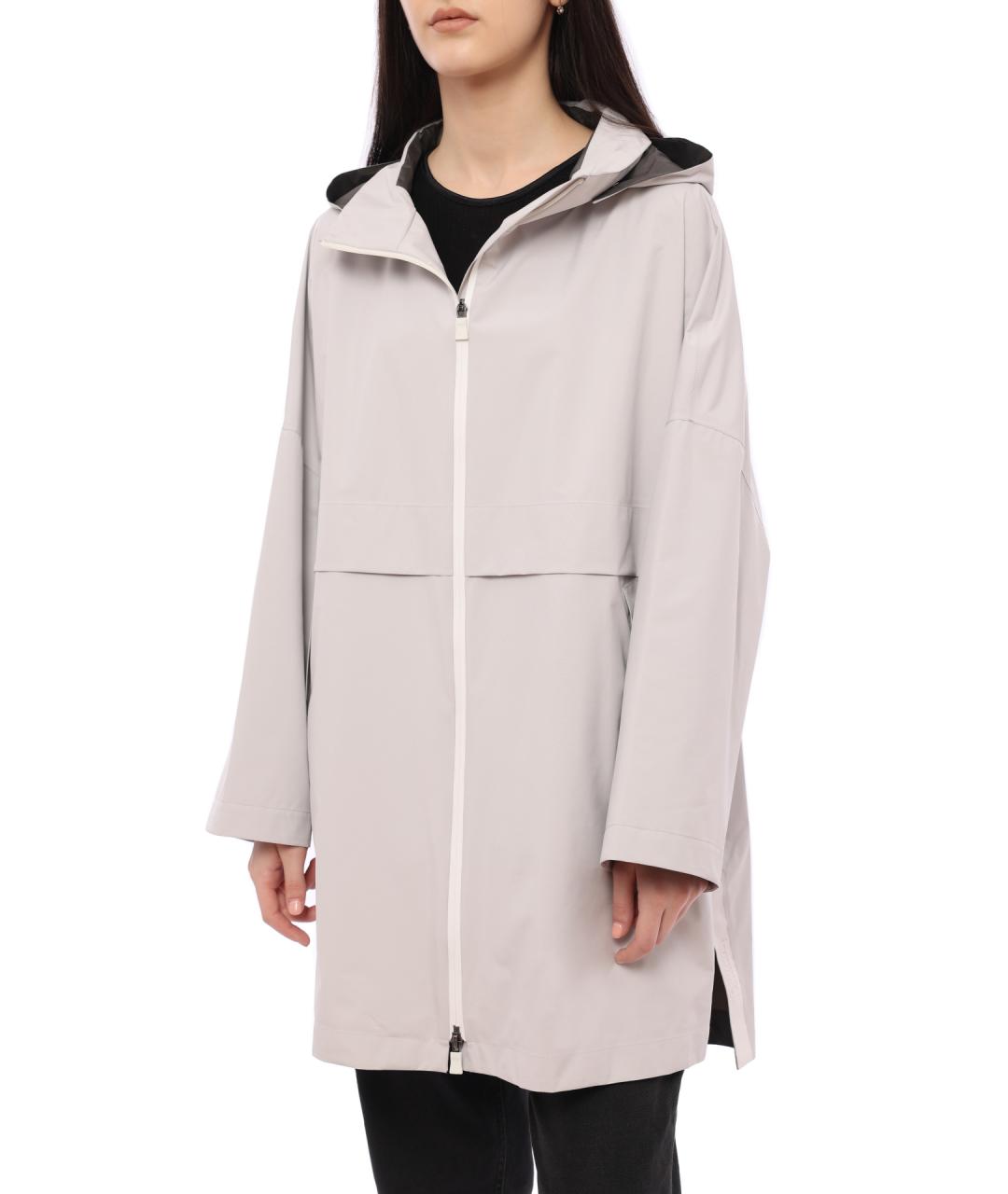 HERNO Серый полиамидовый тренч/плащ, фото 4