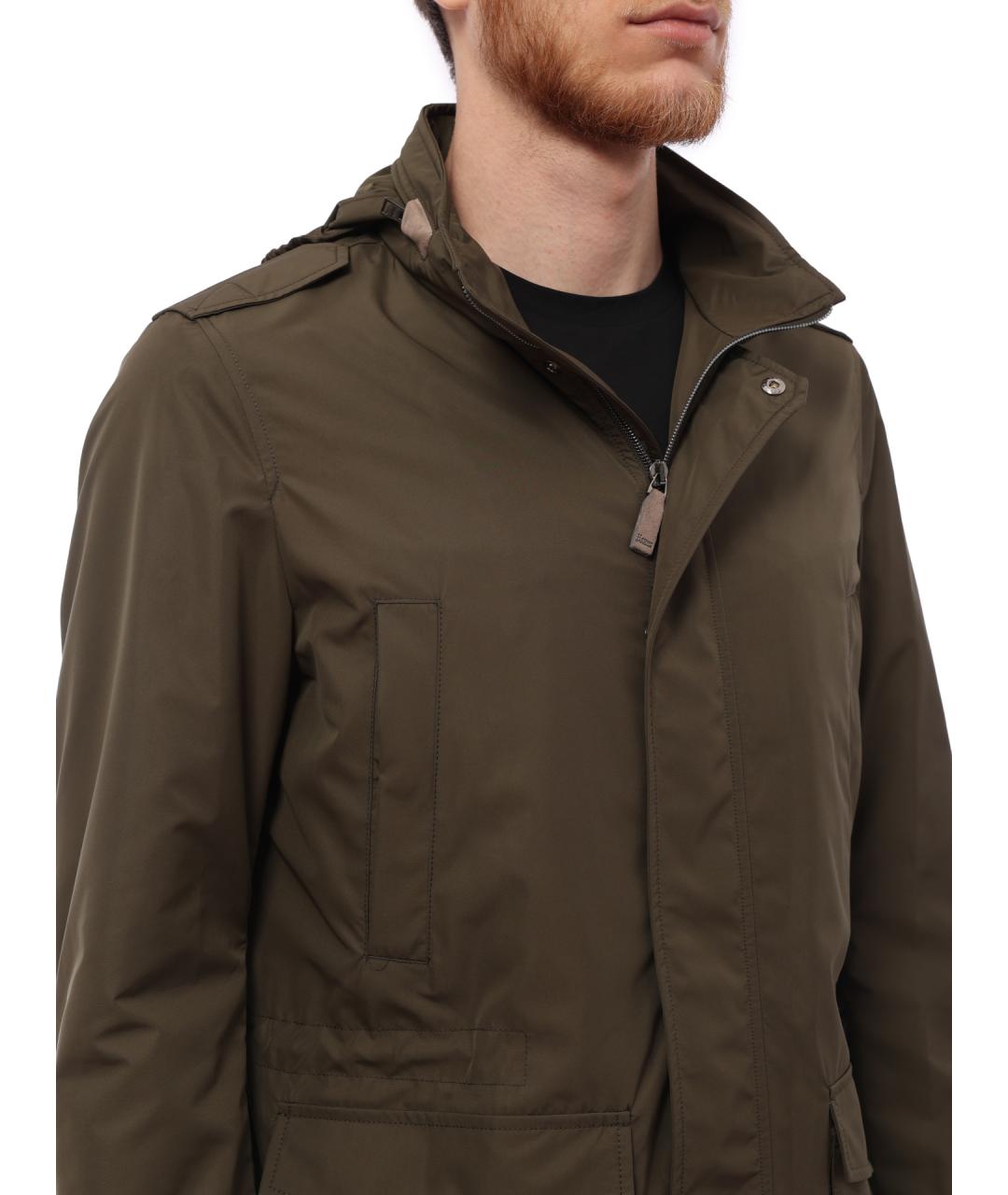 HERNO Зеленая полиэстеровая куртка, фото 4