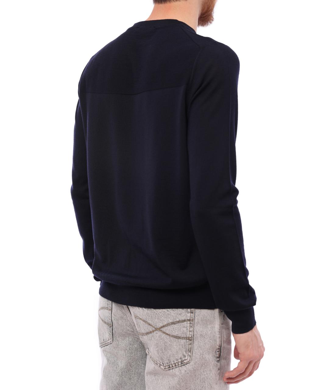 JIL SANDER Темно-синий шерстяной джемпер / свитер, фото 4