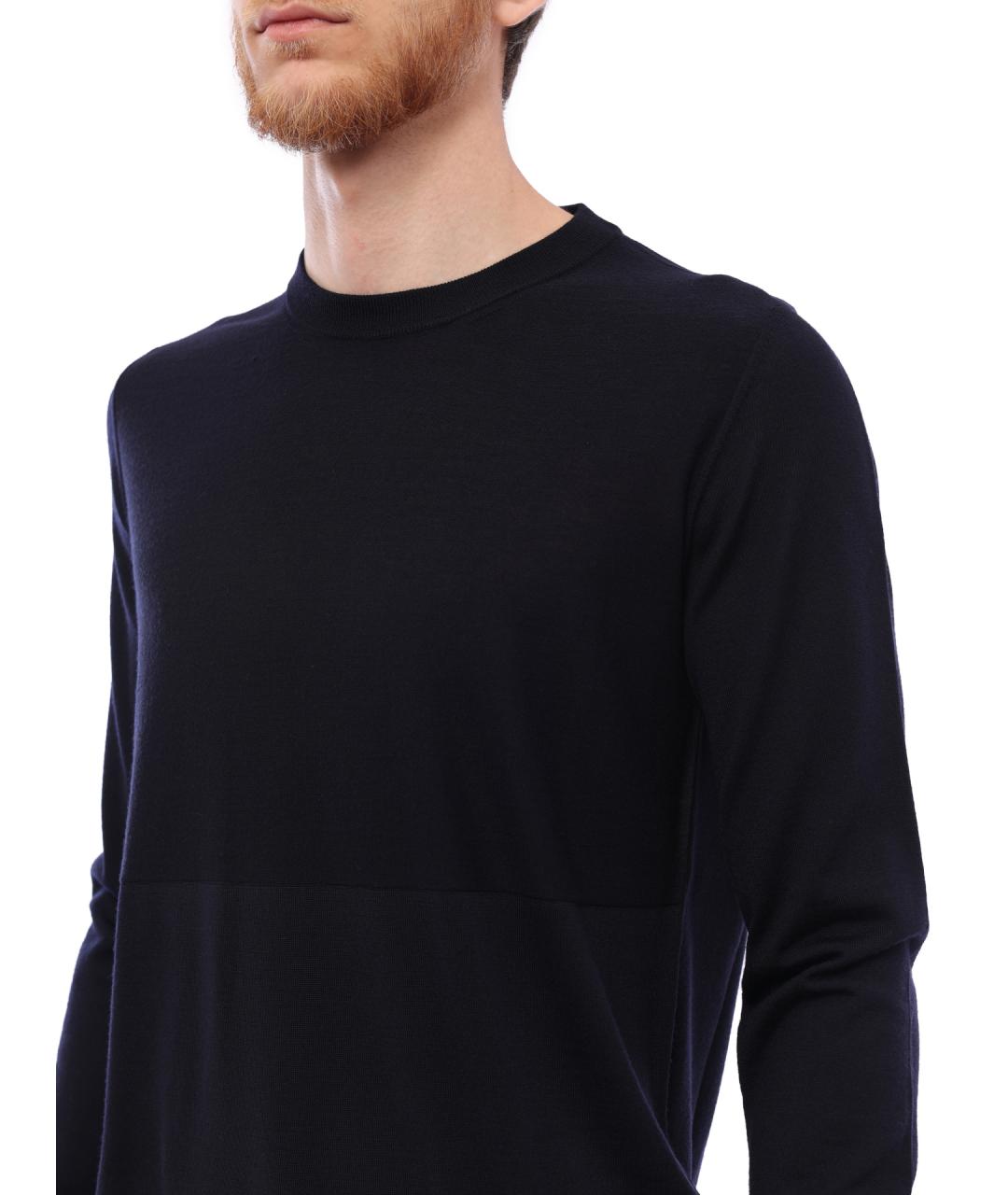 JIL SANDER Темно-синий шерстяной джемпер / свитер, фото 3