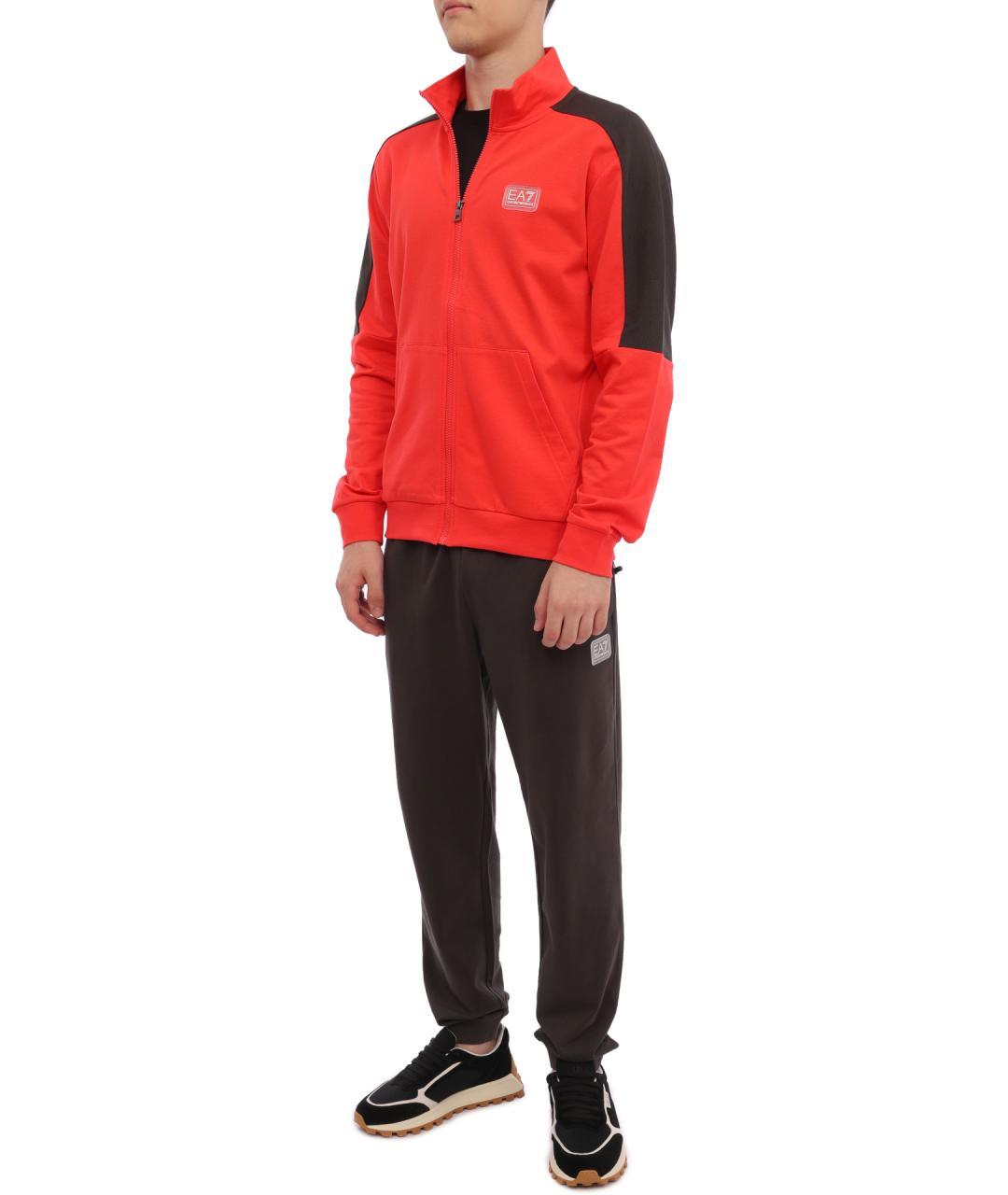 EA7 Красный хлопковый спортивный костюм, фото 3