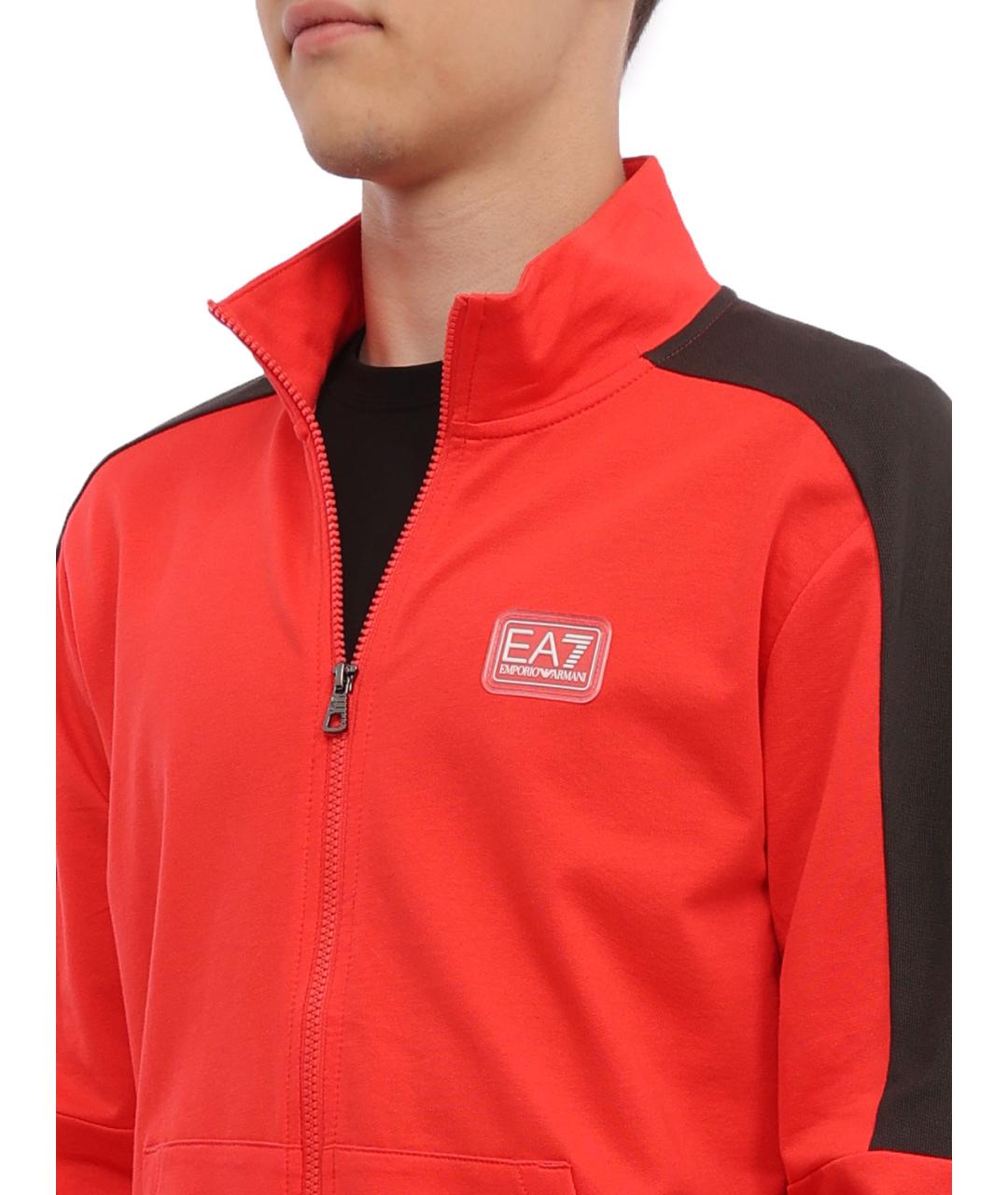 EA7 Красный хлопковый спортивный костюм, фото 4