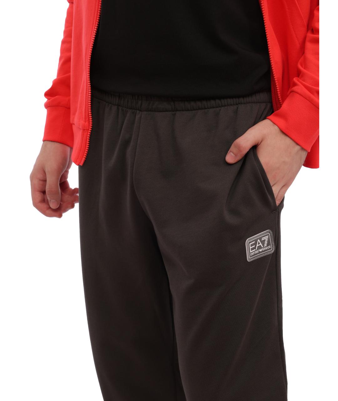 EA7 Красный хлопковый спортивный костюм, фото 6