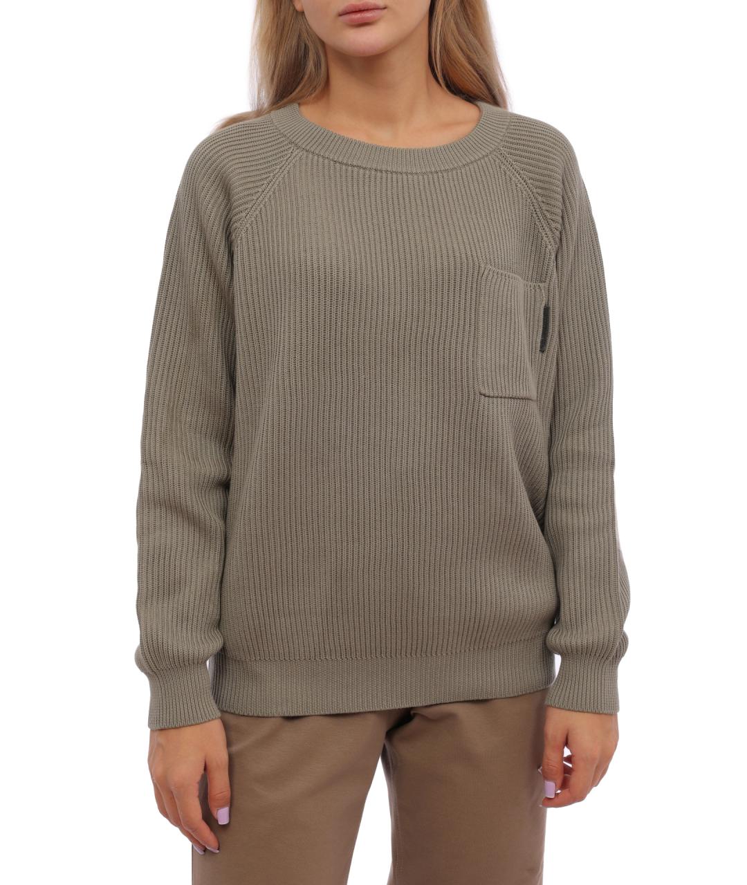 BRUNELLO CUCINELLI Зеленый хлопковый джемпер / свитер, фото 1