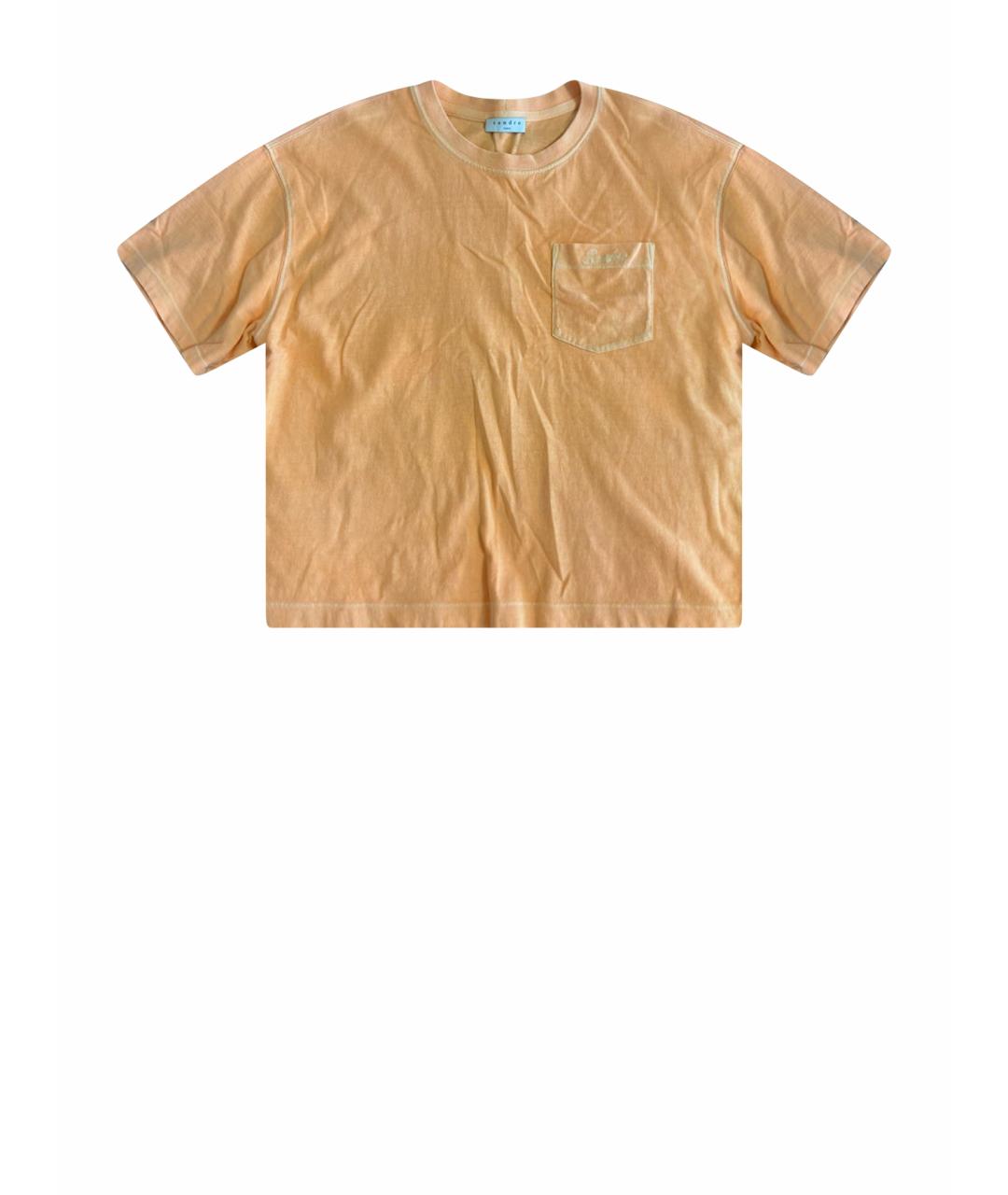 SANDRO Оранжевая хлопковая футболка, фото 1