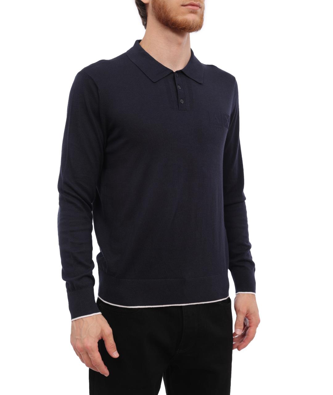 ARMANI EXCHANGE Синий хлопковый джемпер / свитер, фото 4