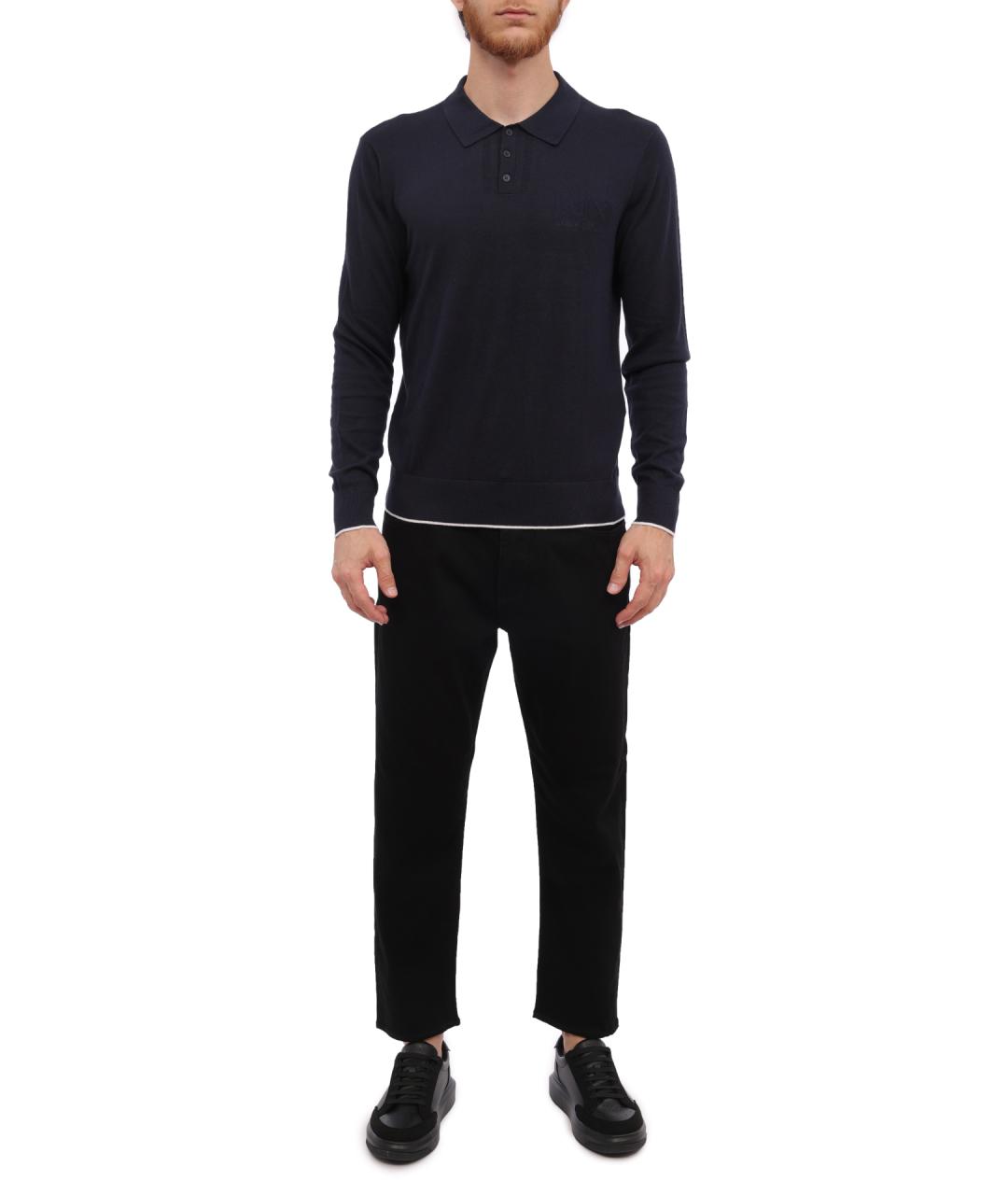 ARMANI EXCHANGE Синий хлопковый джемпер / свитер, фото 2