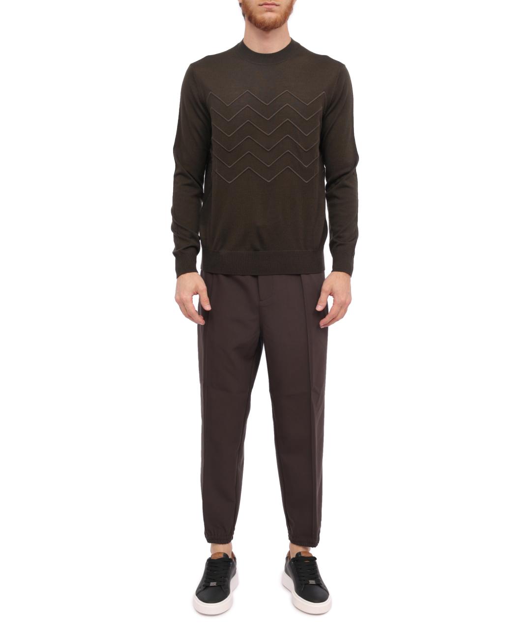 EMPORIO ARMANI Коричневый джемпер / свитер, фото 1