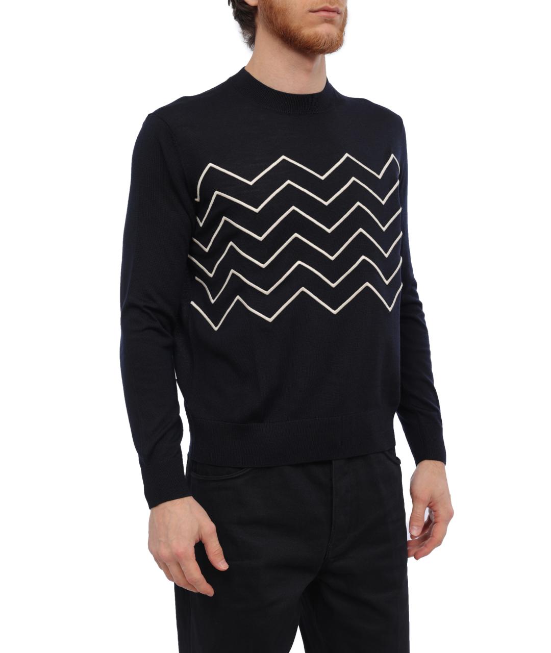 EMPORIO ARMANI Синий шерстяной джемпер / свитер, фото 4