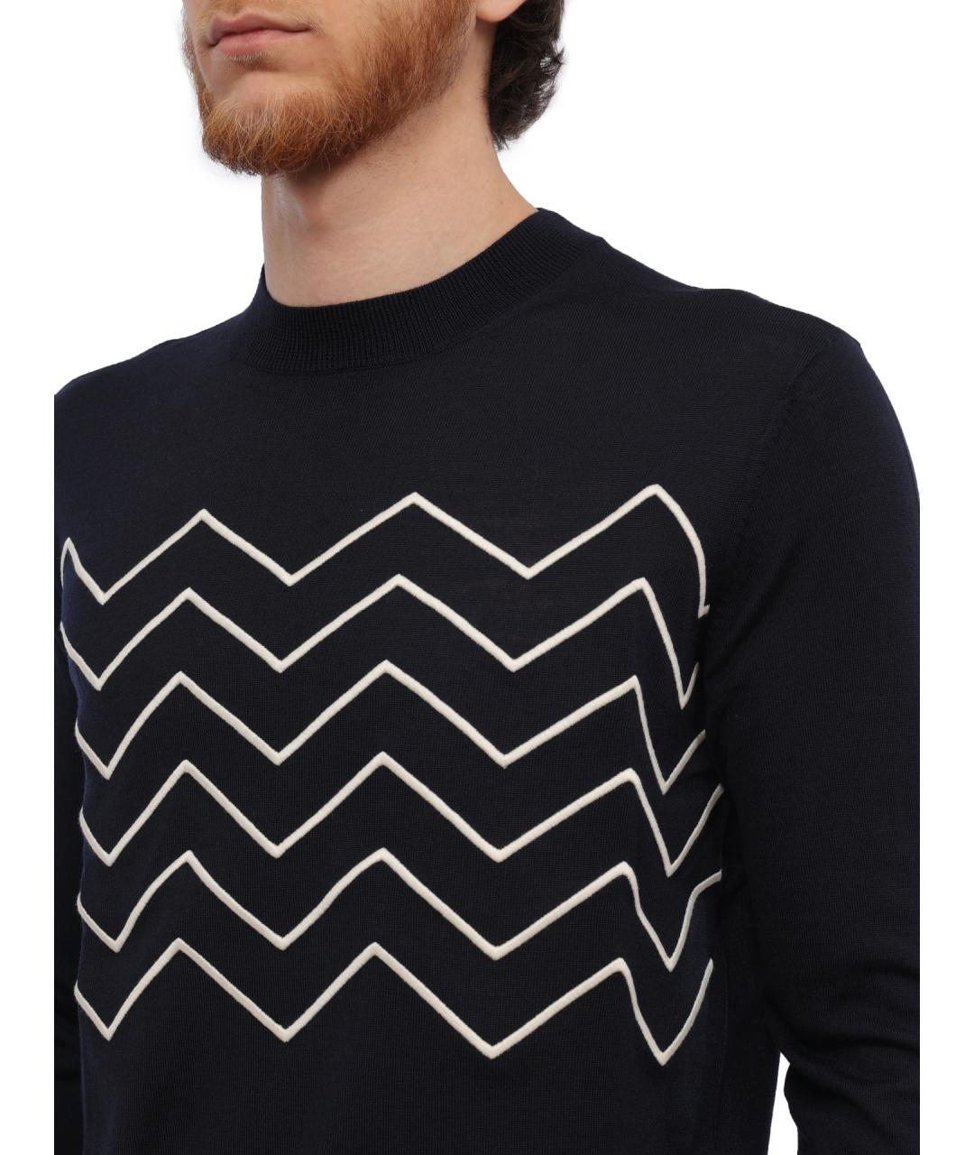 EMPORIO ARMANI Синий шерстяной джемпер / свитер, фото 3