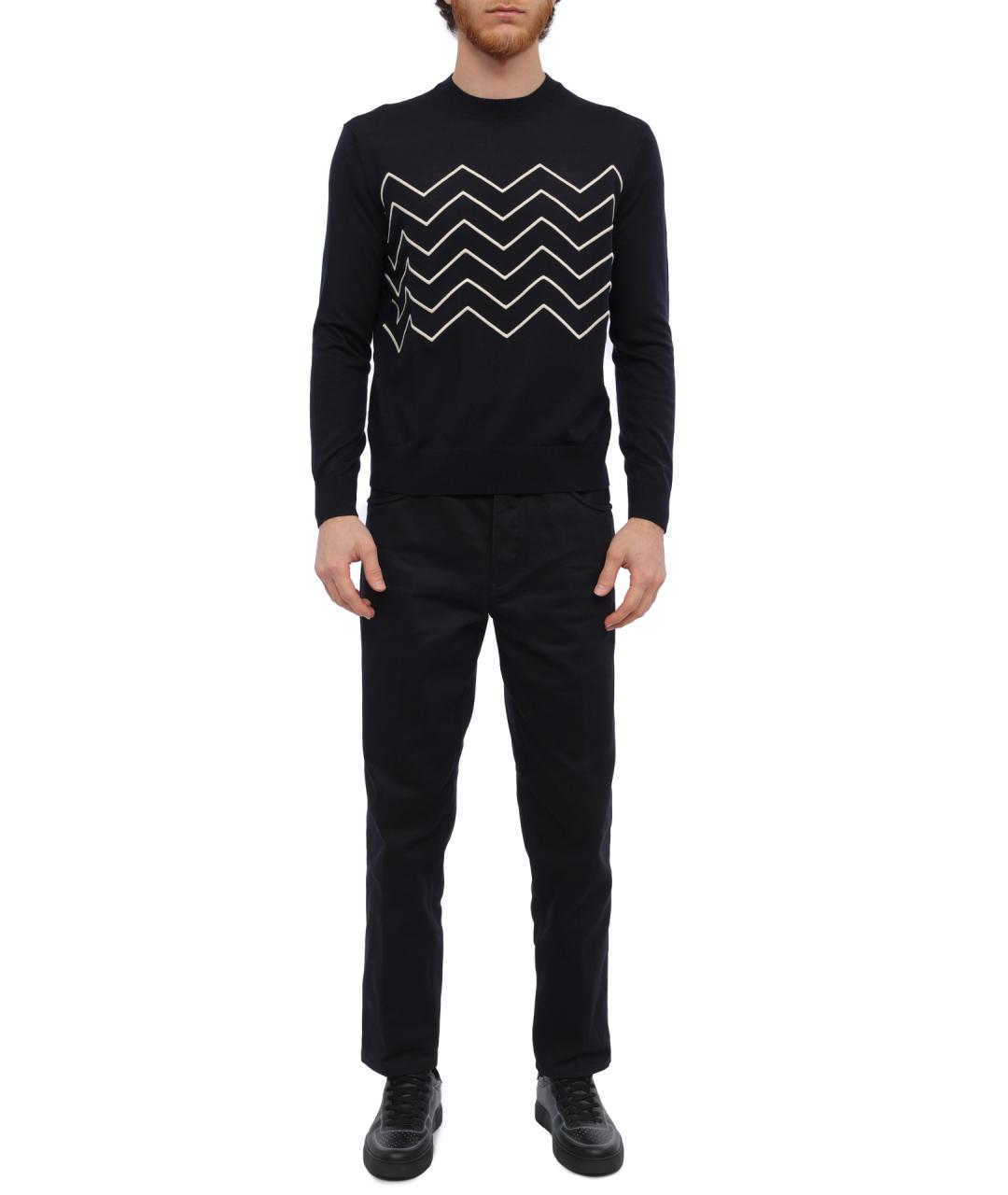 EMPORIO ARMANI Синий шерстяной джемпер / свитер, фото 2