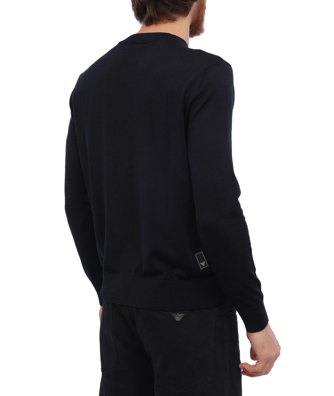 EMPORIO ARMANI Синий шерстяной джемпер / свитер, фото 5