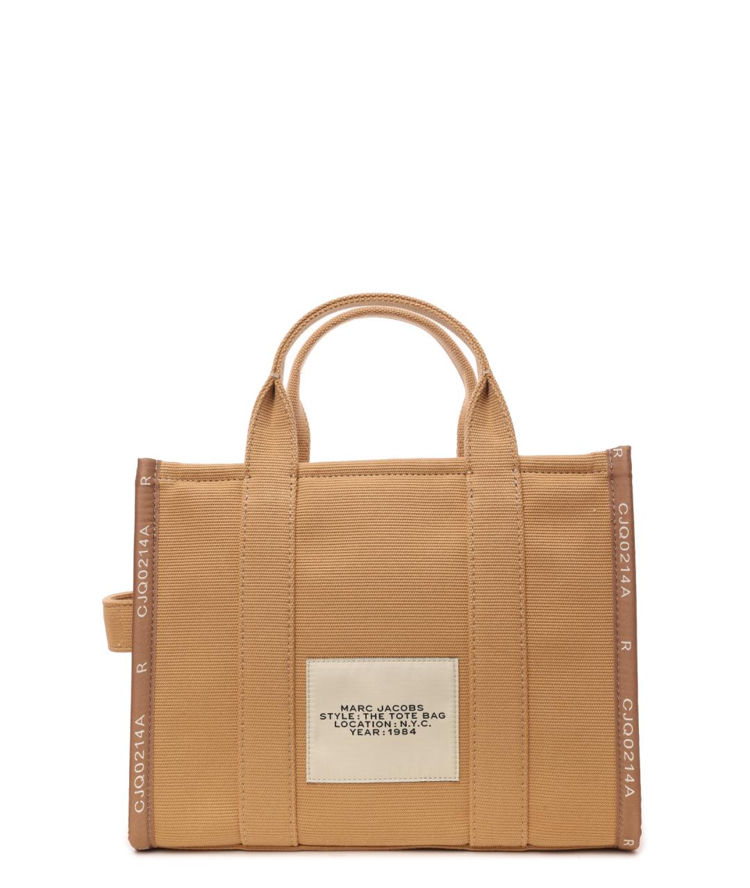 MARC JACOBS Бежевая тканевая сумка тоут, фото 4