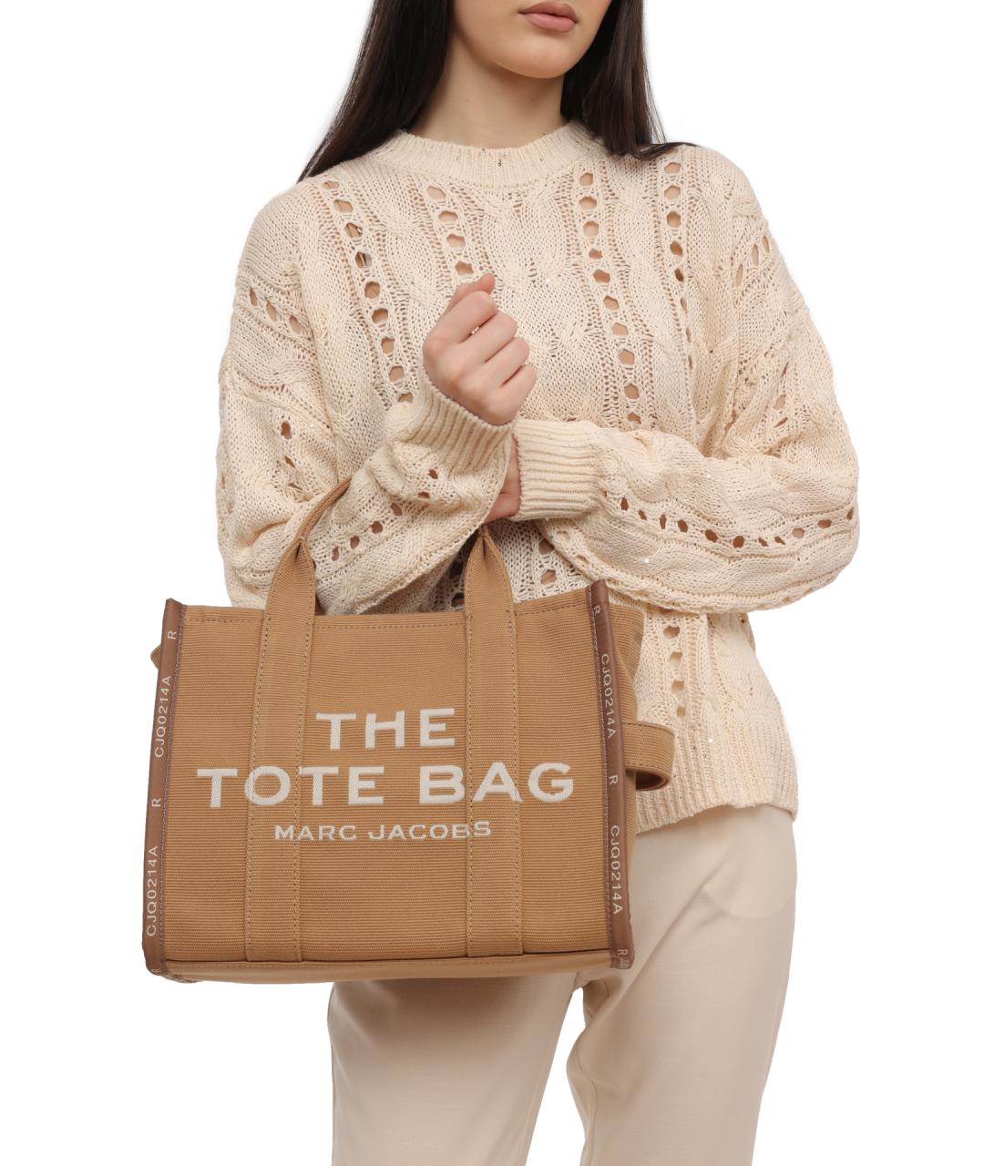 MARC JACOBS Бежевая тканевая сумка тоут, фото 2